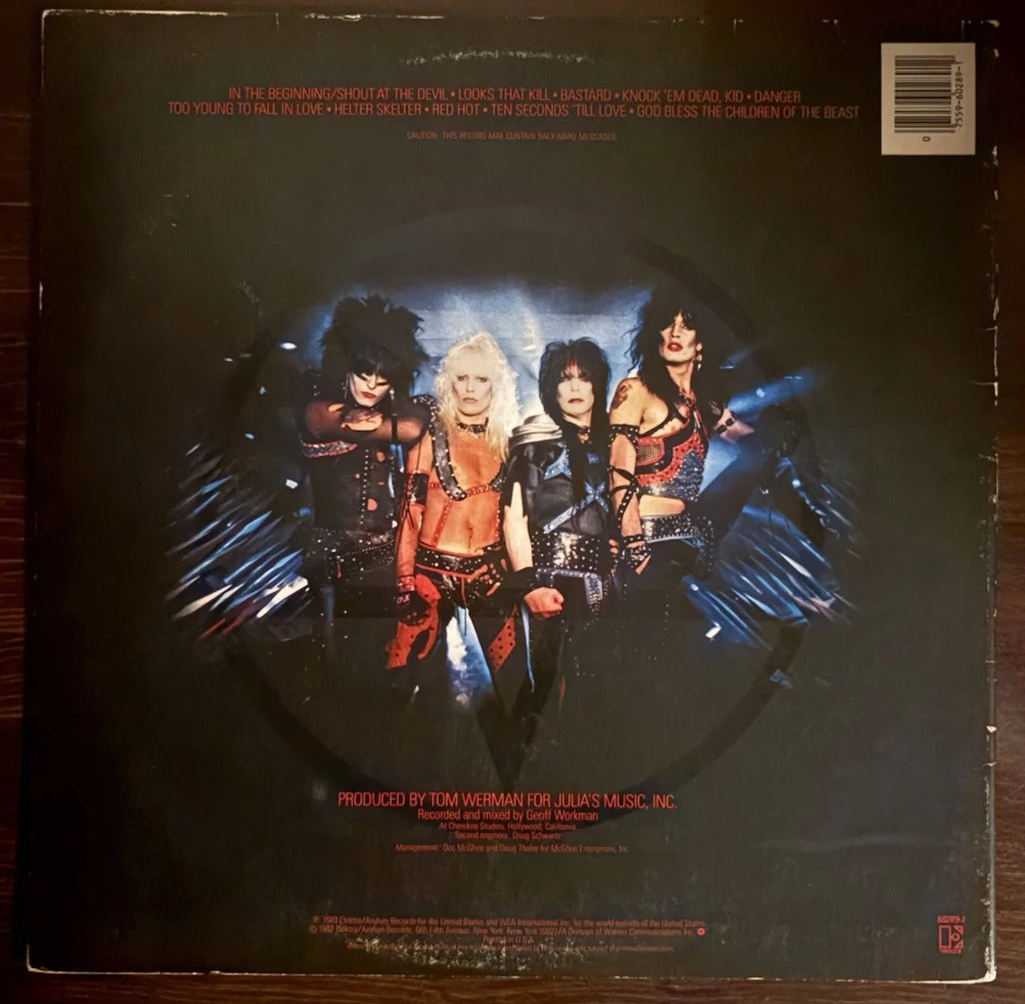 Motley Crue Shout At The Devil Vinyl LP Signed / Autographed By 3/4 Members COA, изображение 3