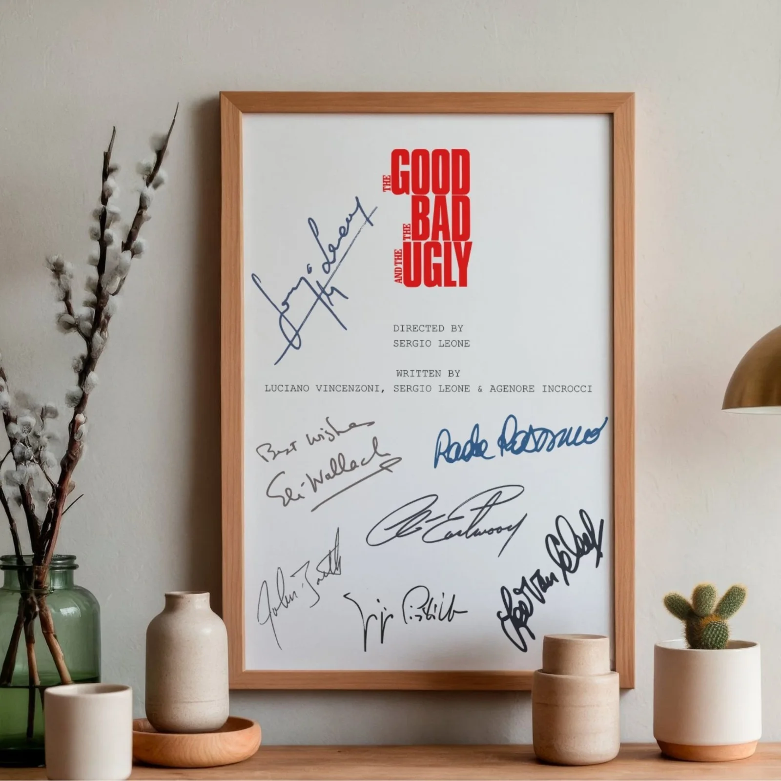 The Good the Bad and the Ugly Inspired Poster A4 Pre-Printed Autograph Script, image 2