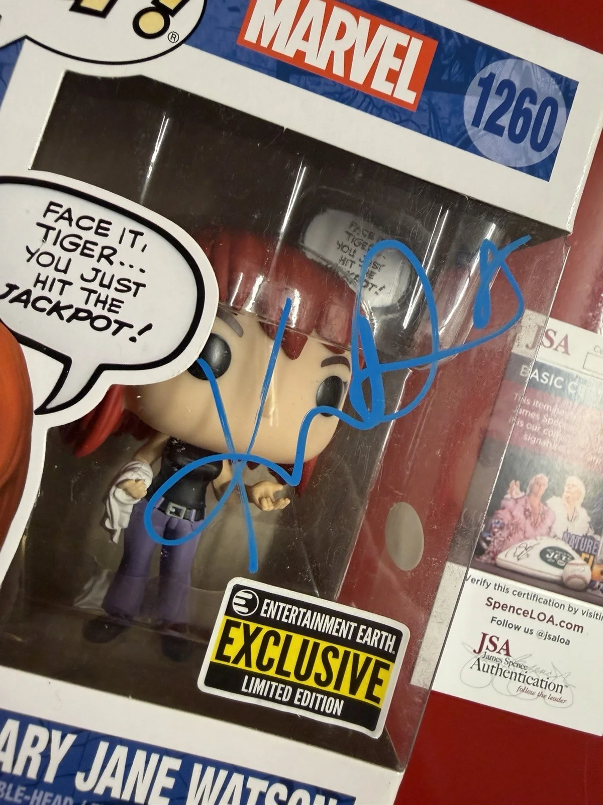 KIRSTEN DUNST — Kirsten Dunst Signed Mary Jane Watson Funko Pop 1260 Spider-Man JSA COA, изображение 2