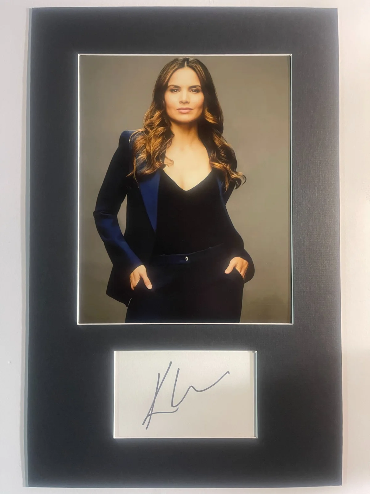KATRINA LAW — Katrina Law NCIS W/COA matted signed index card with photo 11x17 #1 Jessica