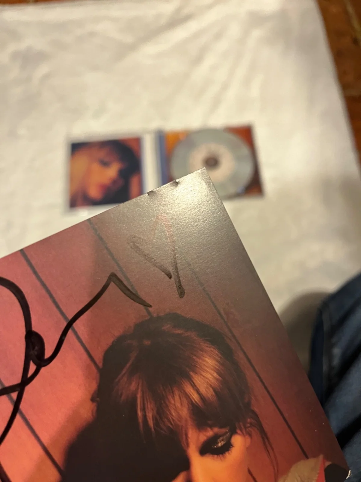 Taylor Swift Signed Moonstone Blue Midnights CD with Heart, image 5