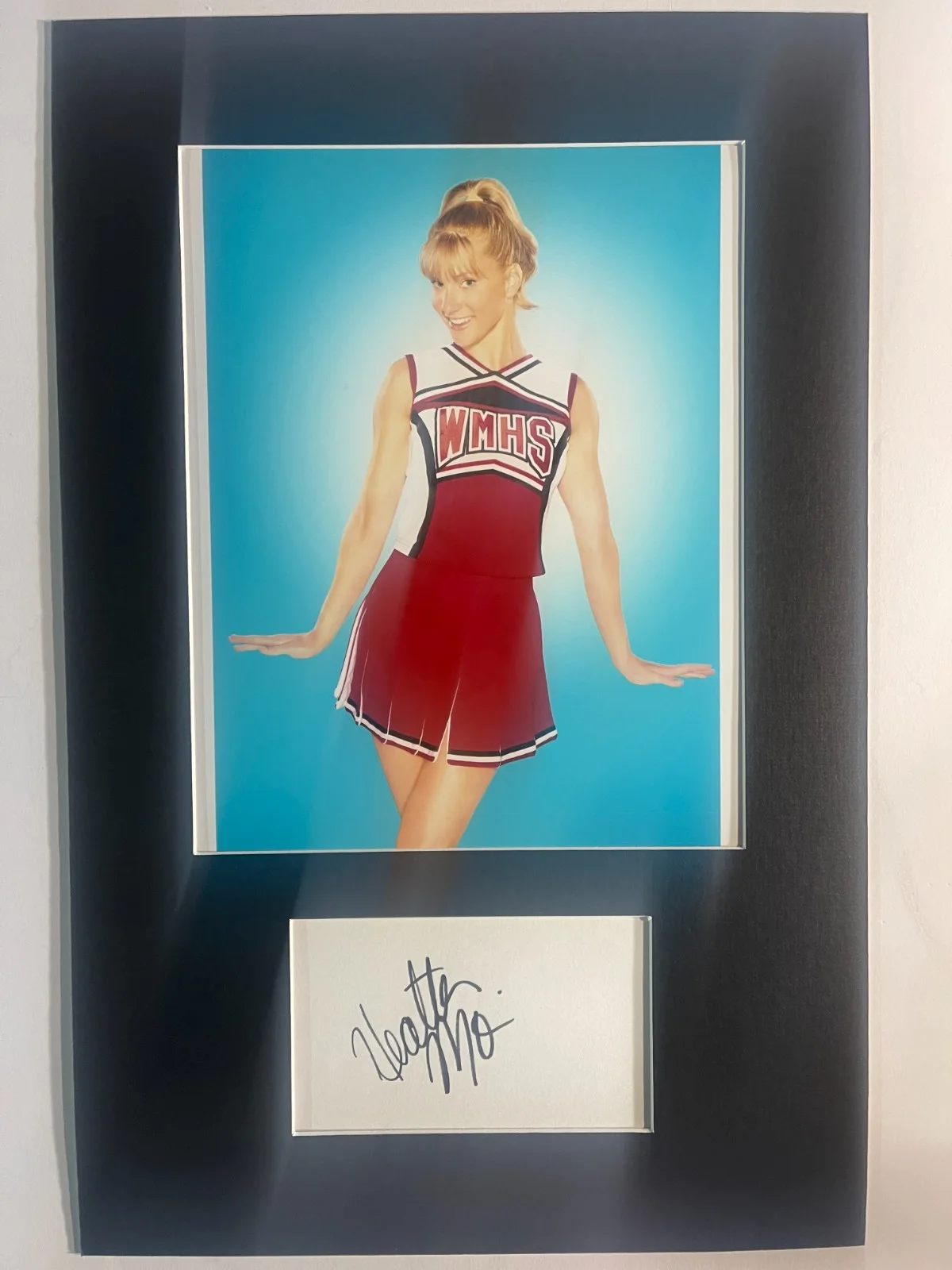 HEATHER MORRIS — Heather Morris Glee W/COA matted signed index card with photo 11x17 #1 Brittany