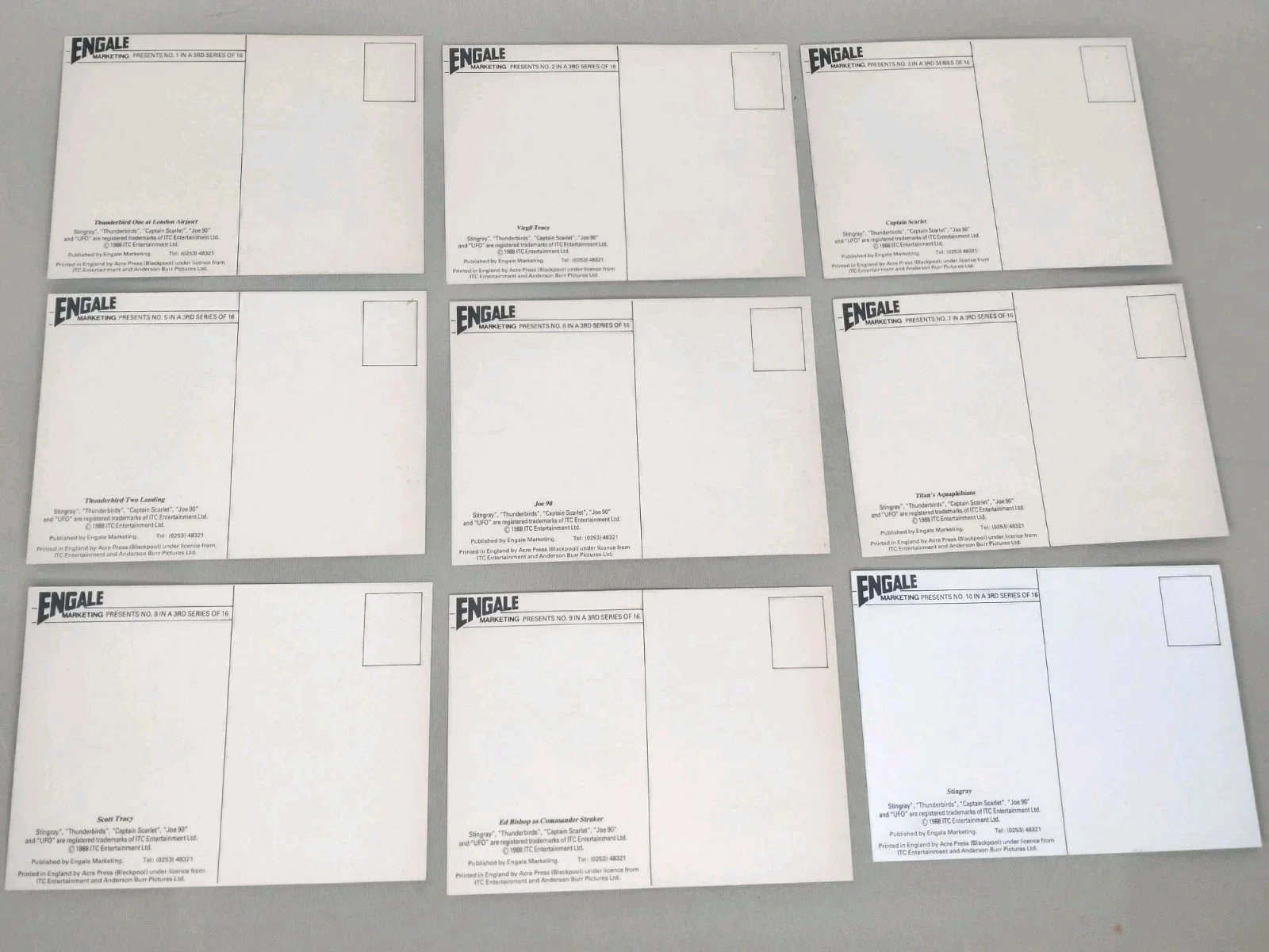 Gerry Anderson Engale series 3 Postcards 15 Of 16 (Missing Card No. 4) 1988, image 2