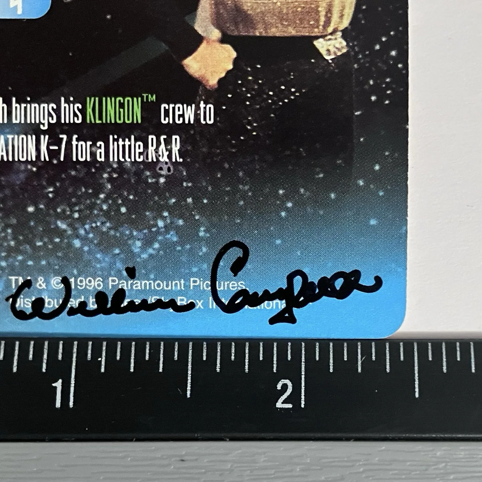 William Campbell — STAR TREK Signed TRIBBLES Card / WILLIAM CAMPBELL (1923-2011) as Captain Koloth, изображение 5