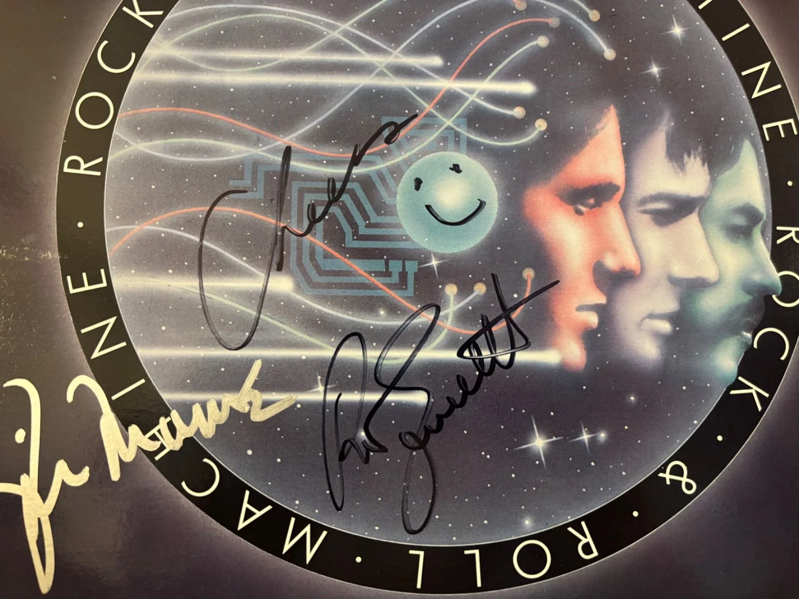 TRIUMPH SIGNED AUTOGRAPHED ROCK N ROLL MACHINE LP VINYL X2 RIK & GIL RARE PROOF, изображение 2