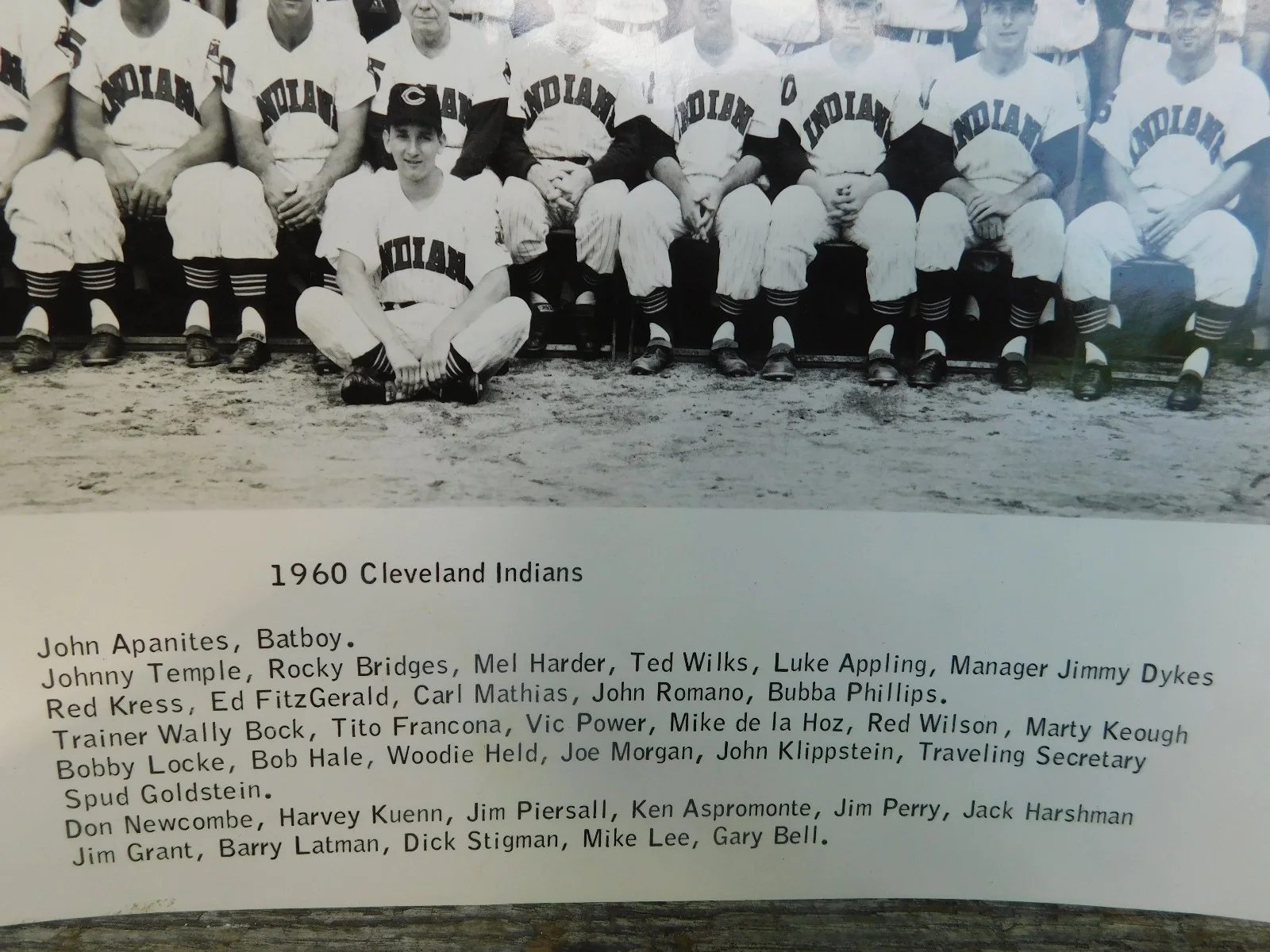 8 x 10 B&W 1960 Cleveland Indians Baseball Team Photo **RARE**, изображение 2