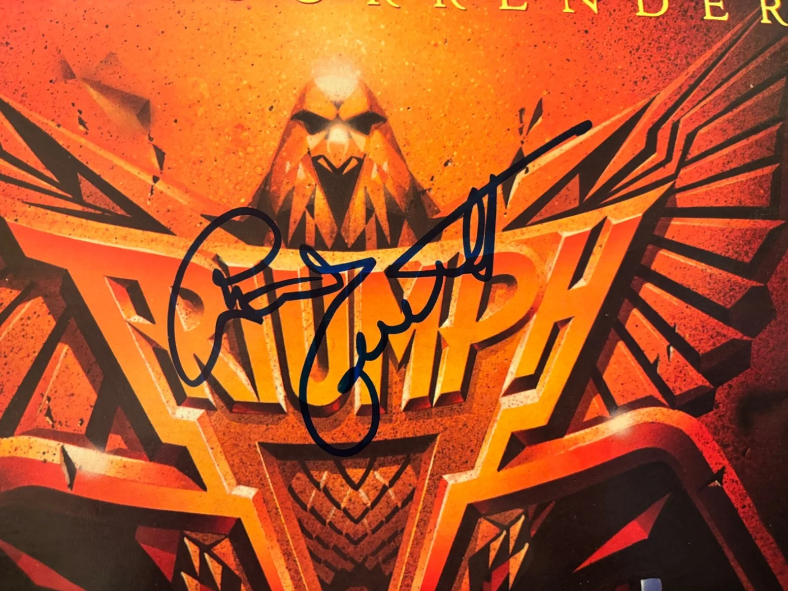 TRIUMPH SIGNED AUTOGRAPHED NEVER SURRENDER LP VINYL X2 RIK & GIL RARE PROOF, image 2