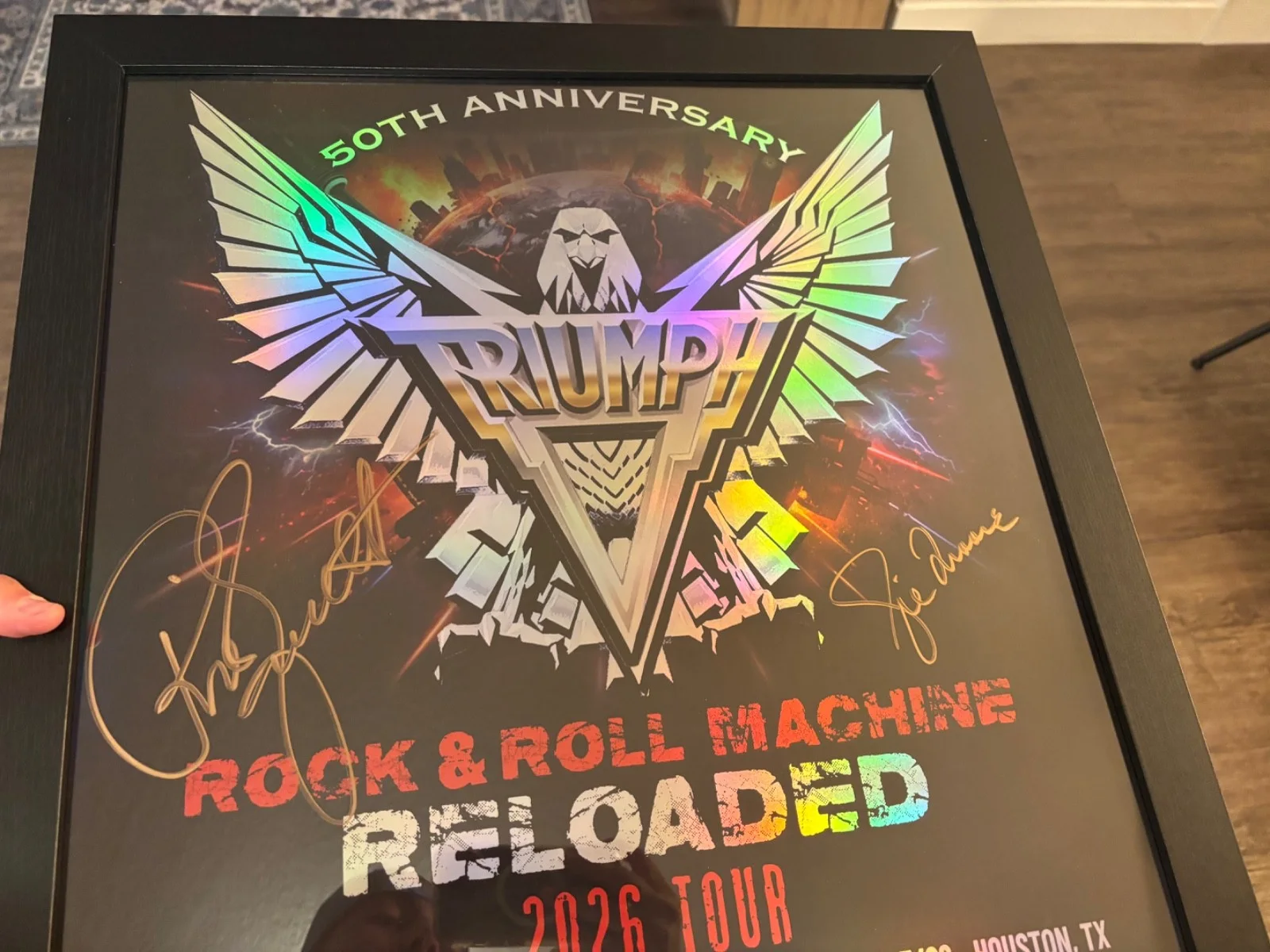 TRIUMPH SIGNED AUTOGRAPHED 2026 TOUR POSTER *FRAMED* RIK & GIL RARE PROOF RELOAD, изображение 4