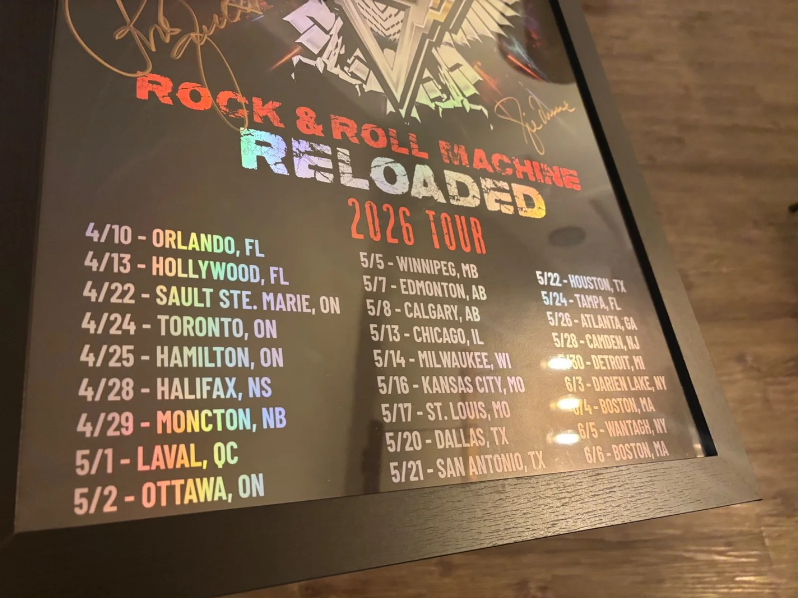 TRIUMPH SIGNED AUTOGRAPHED 2026 TOUR POSTER *FRAMED* RIK & GIL RARE PROOF RELOAD, изображение 5