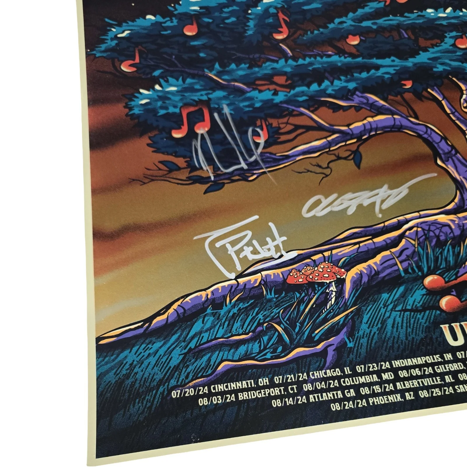 311 Unity Tour Gold Foil Autographed Signed Poster VIP 2024 Concert 23.5x18, изображение 2