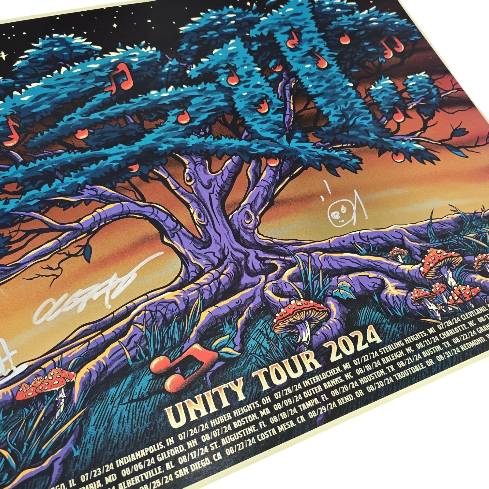 311 Unity Tour Gold Foil Autographed Signed Poster VIP 2024 Concert 23.5x18, изображение 3