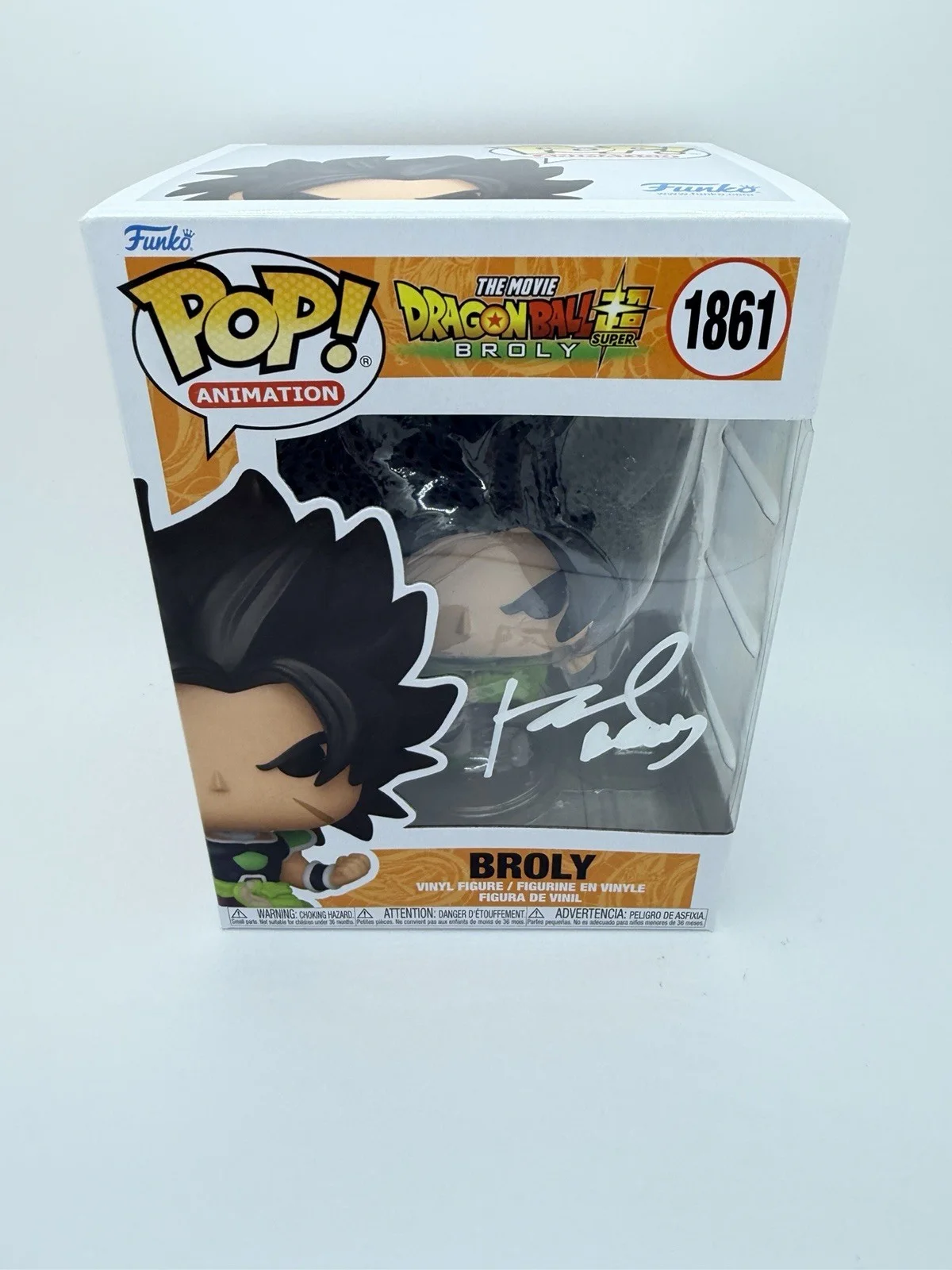 JOHNNY YONG BOSCH SIGNED BROLY FUNKO POP ‘DRAGON BALL SUPER’ +CN INSC. JSA COA, image 2