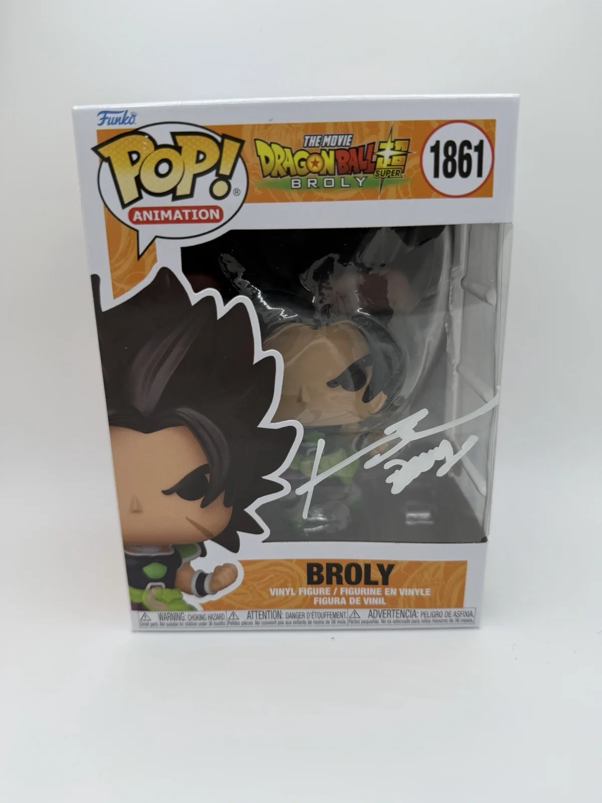 JOHNNY YONG BOSCH SIGNED BROLY FUNKO POP ‘DRAGON BALL SUPER’ +CN INSC. JSA COA, image 2
