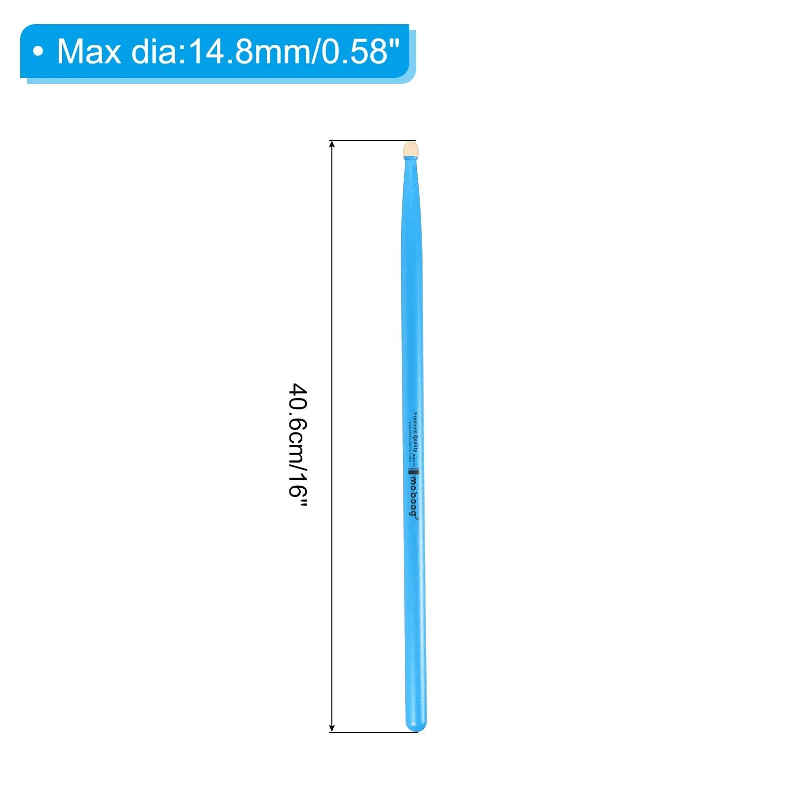 Maple Wood Drumstick Anti Slip Drum Stick 5A Blue 1 Pair for Drumming Musical, изображение 2