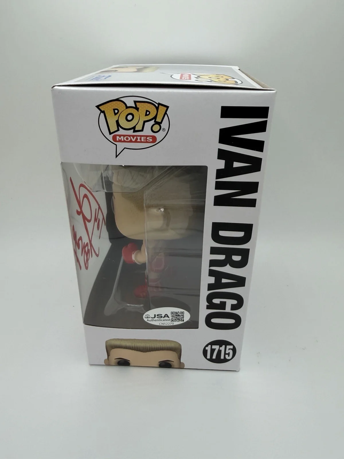 DOLPH LUNDGREN SIGNED IVAN DRAGO FUNKO POP ‘ROCKY IV’ PROOF +CN INSC. JSA COA, image 4
