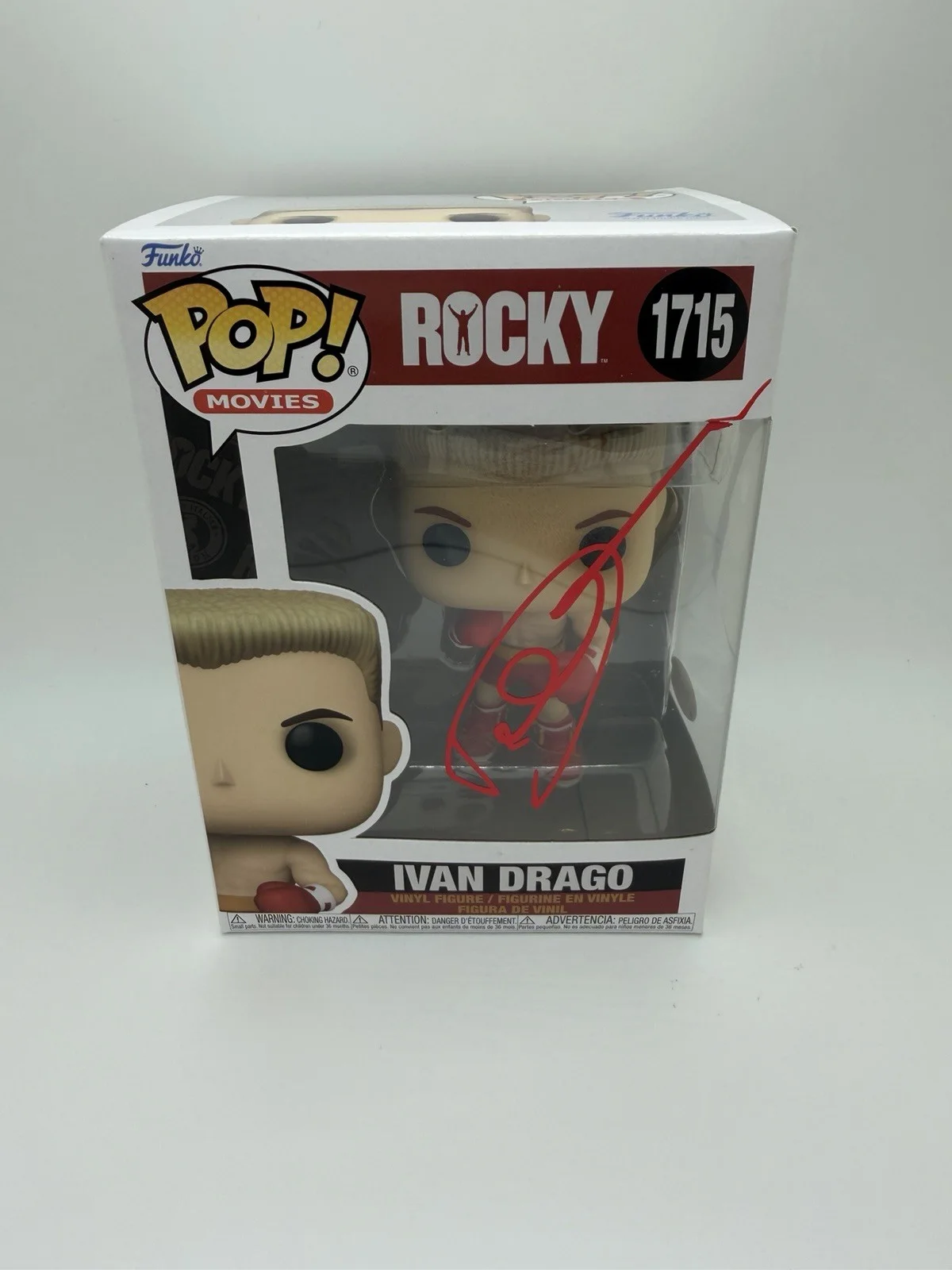 DOLPH LUNDGREN SIGNED IVAN DRAGO FUNKO POP ‘ROCKY IV’ PROOF JSA COA, image 3