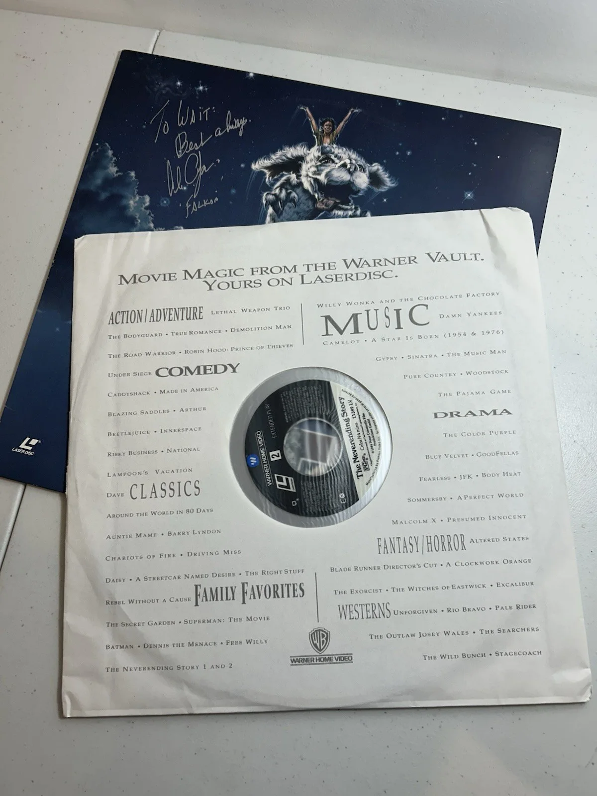 Alan Oppenheimer — SIGNED Alan Oppenheimer The NeverEnding Story LaserDisc Falkor Autograph Movies, изображение 4