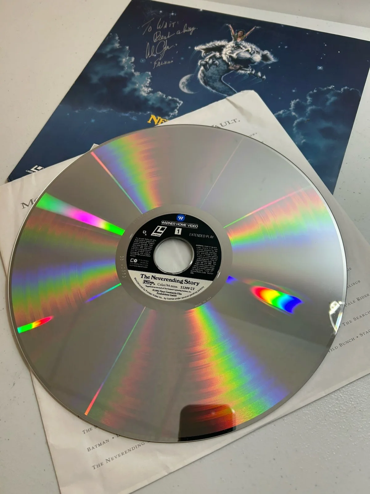 Alan Oppenheimer — SIGNED Alan Oppenheimer The NeverEnding Story LaserDisc Falkor Autograph Movies, изображение 5