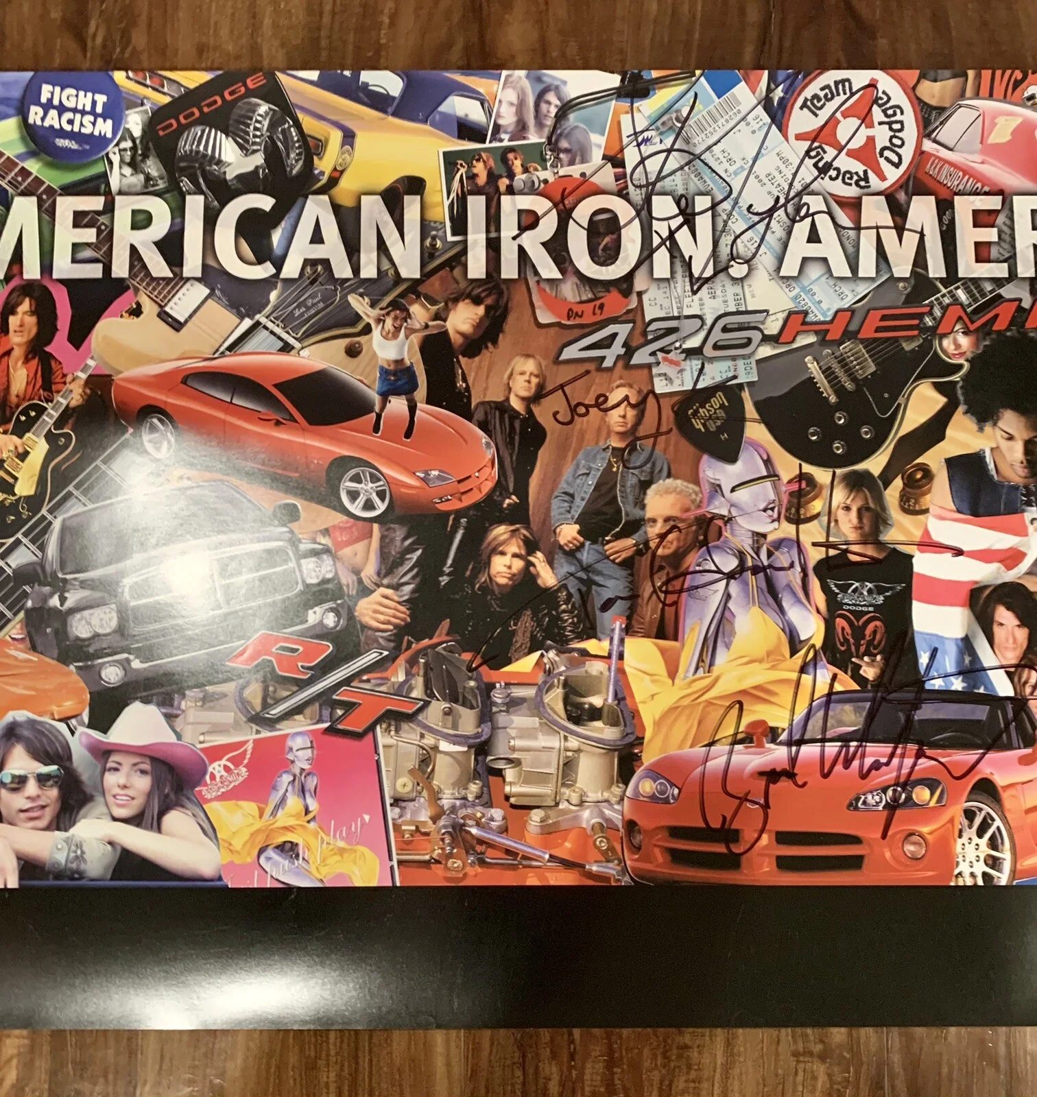 Aerosmith Autographed Poster Tyler, Perry, Kramer, Whitford, Hamilton Huge Autos, image 3