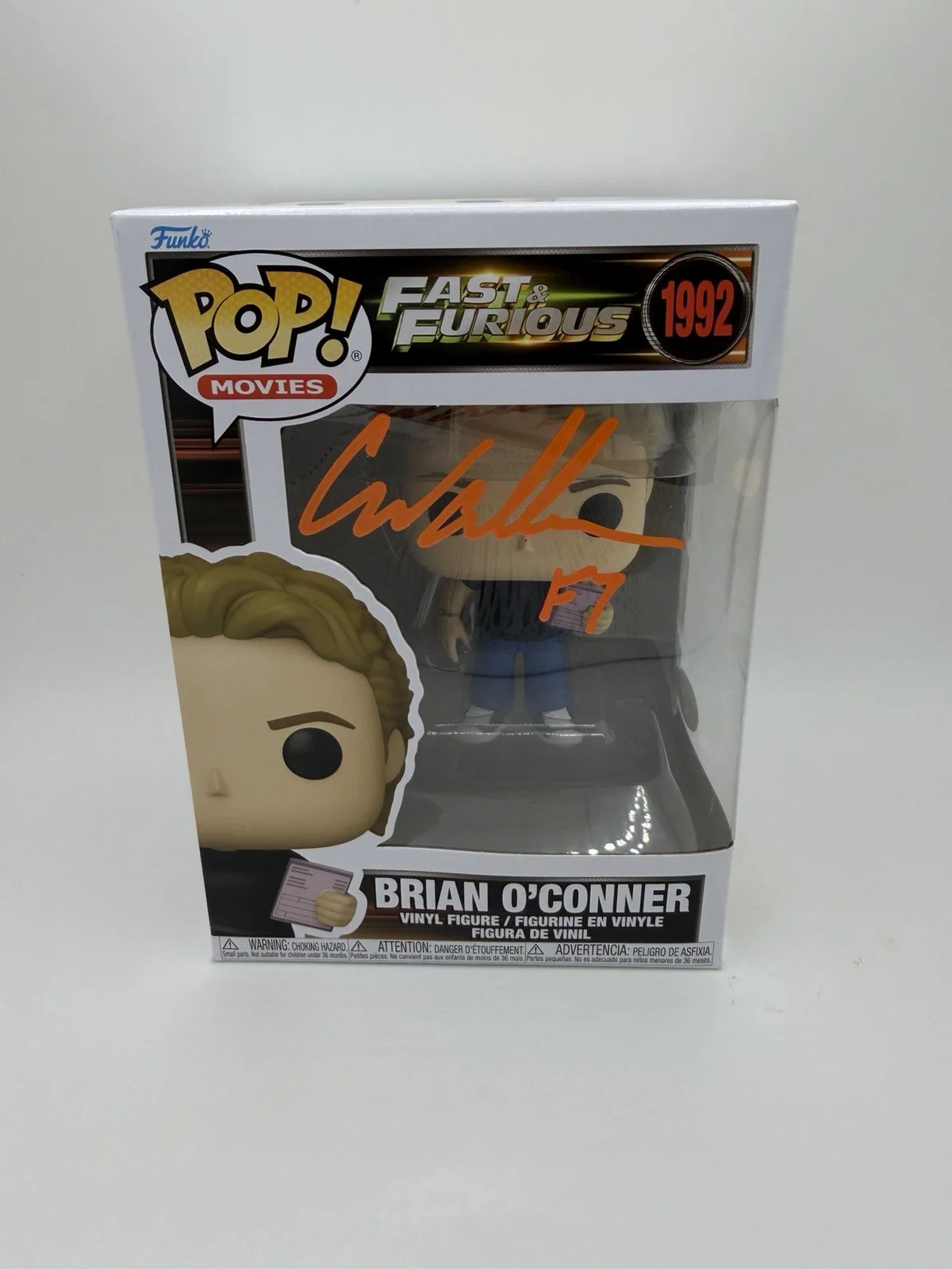 CODY WALKER SIGNED BRIAN O’ CONNOR FUNKO POP ‘FAST & FURIOUS’ +F7 INSC. JSA, image 2