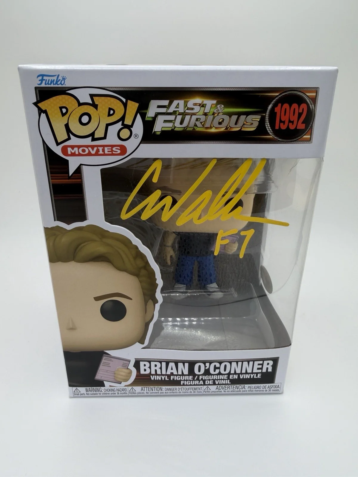 CODY WALKER SIGNED BRIAN O’ CONNOR FUNKO POP ‘FAST & FURIOUS’ +F7 INSC. JSA, image 2
