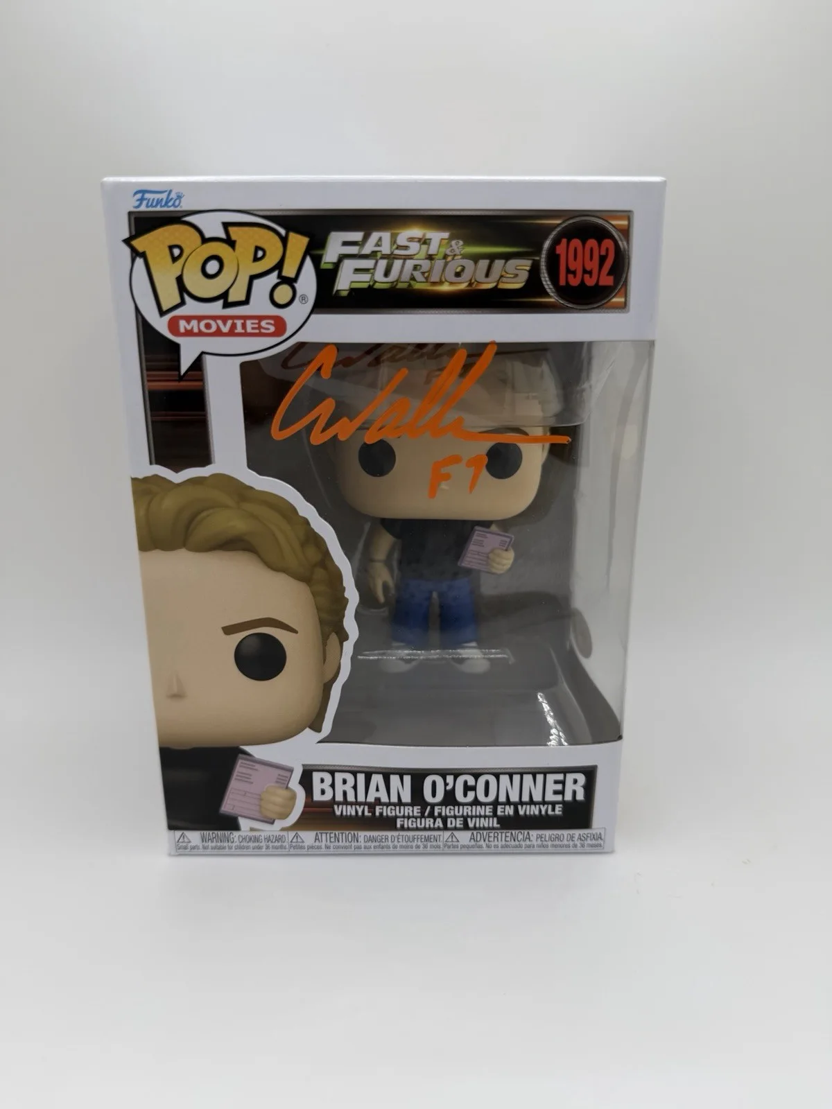 CODY WALKER SIGNED BRIAN O’ CONNOR FUNKO POP ‘FAST & FURIOUS’ +F7 INSC. JSA, image 2