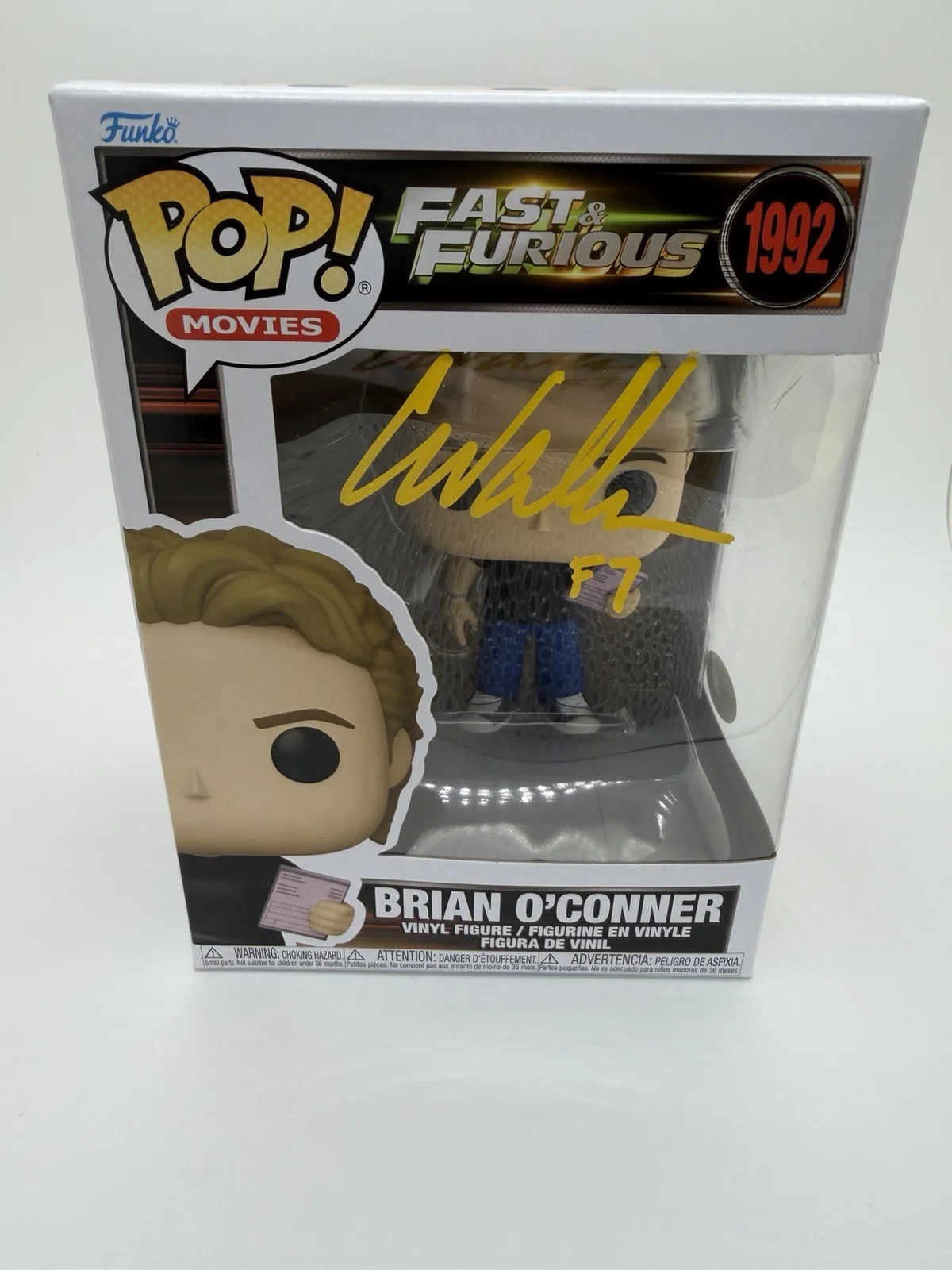 CODY WALKER SIGNED BRIAN O’ CONNOR FUNKO POP ‘FAST & FURIOUS’ +F7 INSC. JSA, image 2