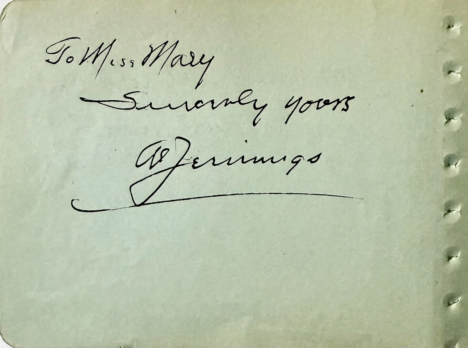 Al Jennings — AL JENNINGS Autographed Signed 4" x 5" ALBUM PAGE The Oklahoma Kid The Sea Hawk, image 3