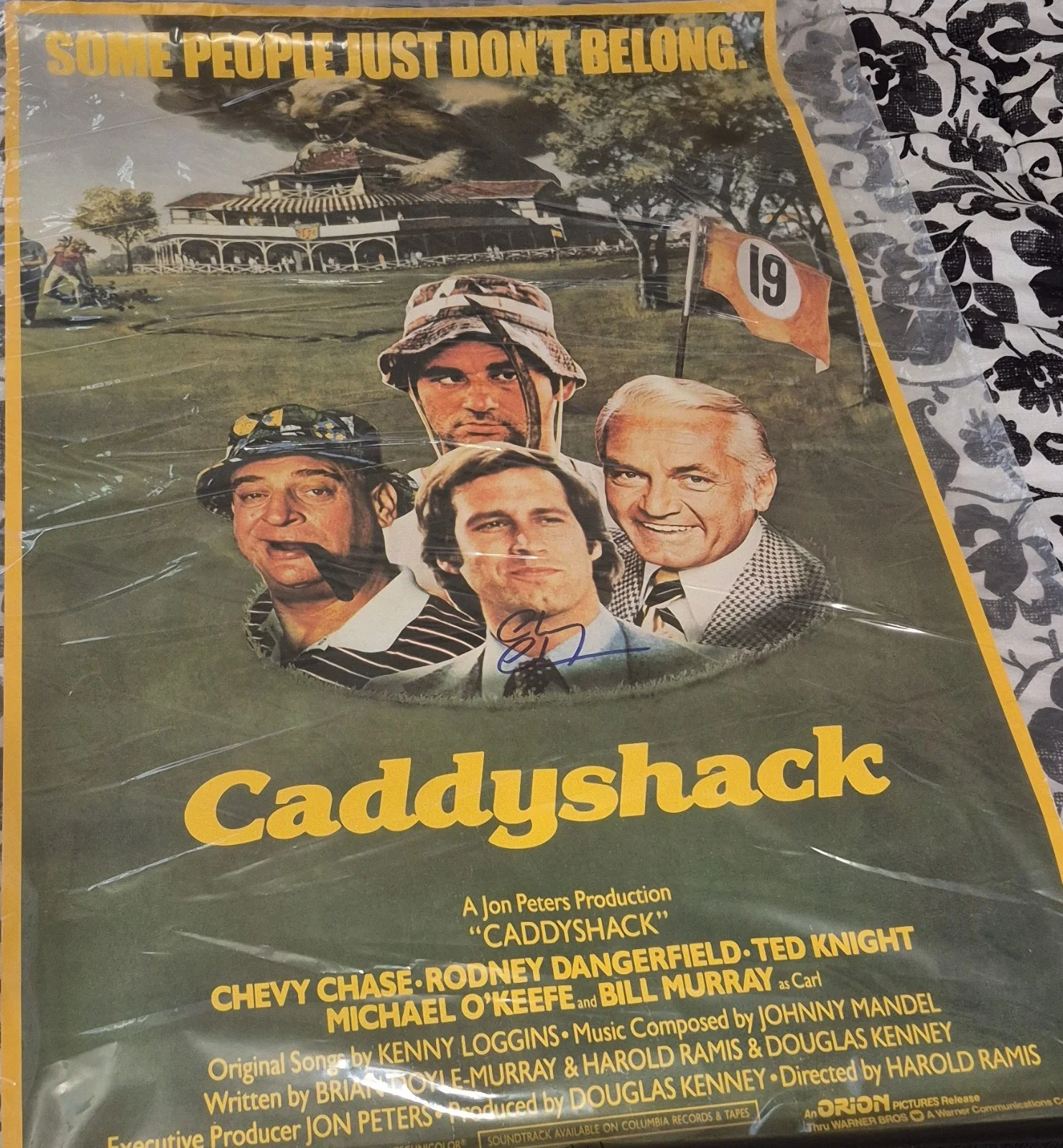 Unclear — Caddyshack Original One Sheet Movie Poster Signed by Chevy Chase mid 90's., image 2