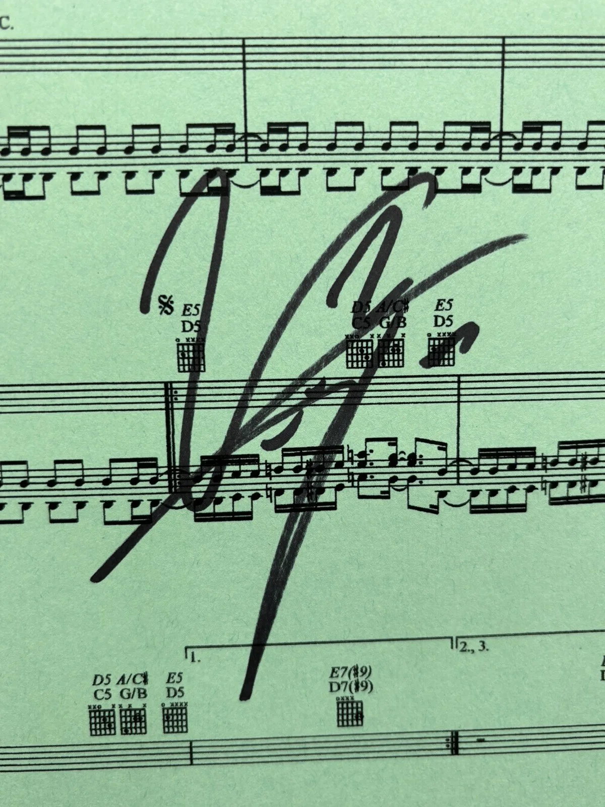 Vince Neil Autograph (JSA) on Dr. Feelgood sheet music, image 2