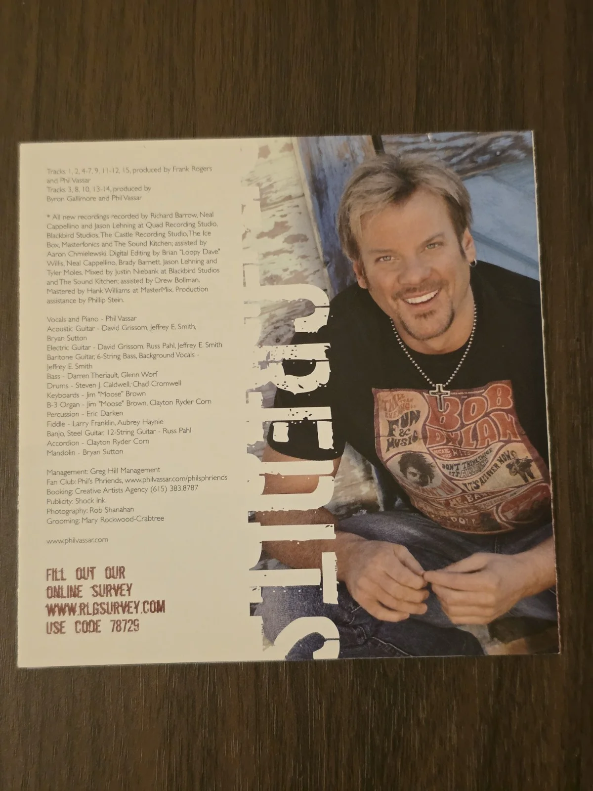 Phil Vassar Greatest Hits Signed Autographed CD Booklet Only RARE, image 2