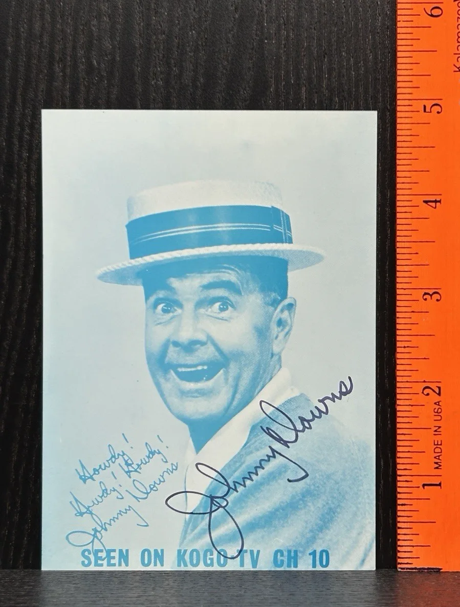 Johnny Downs — JOHNNY DOWNS SIGNED 5" PHOTO CARD Original Autograph JSA COA Johnny Downs Show, image 2