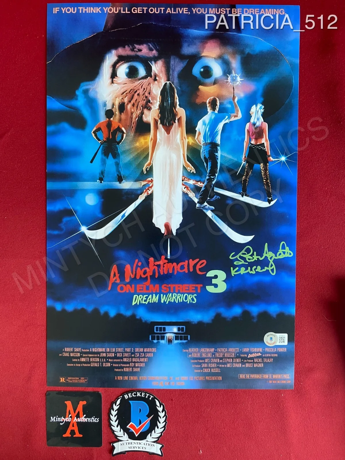 Patricia Arquette — Patricia Arquette autographed 11x17 photo A Nightmare on Elm Street 3 Beckett
