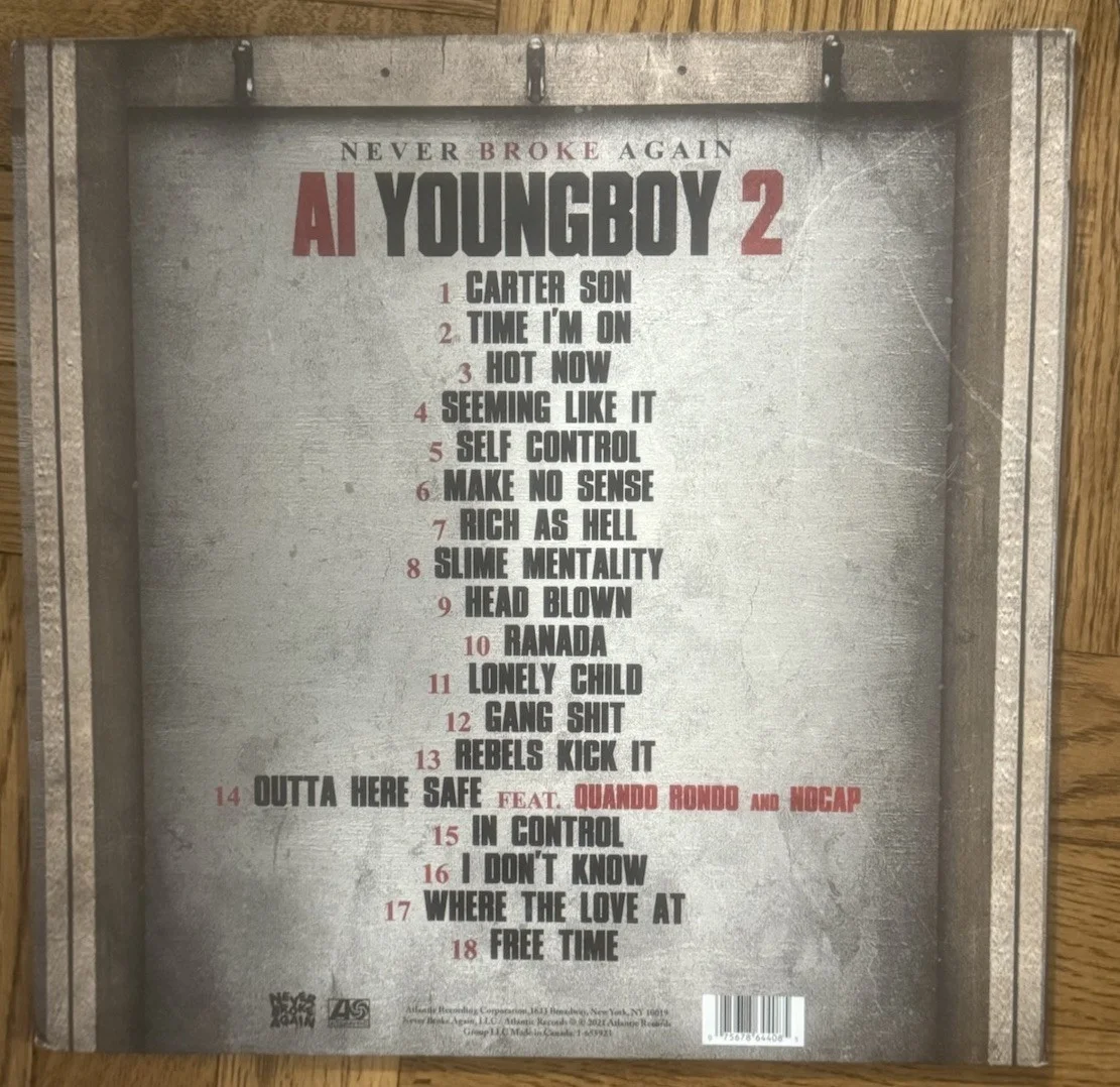 NBA YOUNGBOY SIGNED AUTOGRAPH VINYL ALBUM AI YOUNGBOY 2 PSA/DNA COA RARE, изображение 3