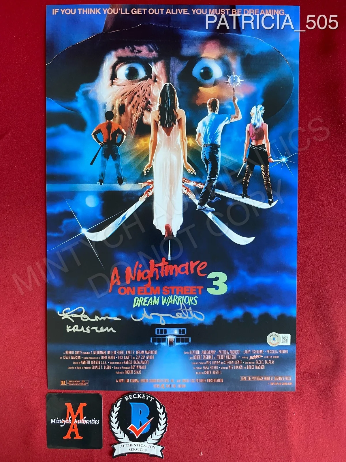 Patricia Arquette — Patricia Arquette autographed 11x17 photo A Nightmare on Elm Street 3 Beckett
