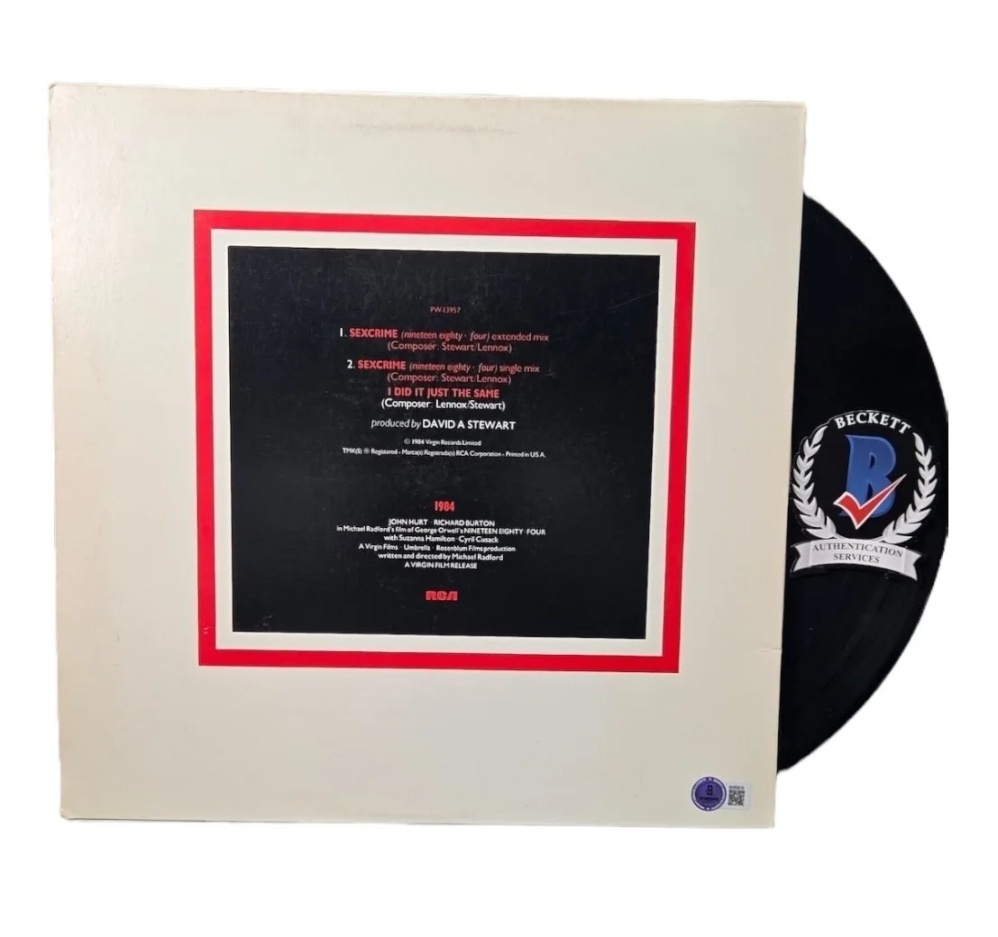 ANNIE LENNOX SIGNED AUTOGRAPH EURYTHMICS SEXCRIME 1984 LP VINYL BECKETT, изображение 2