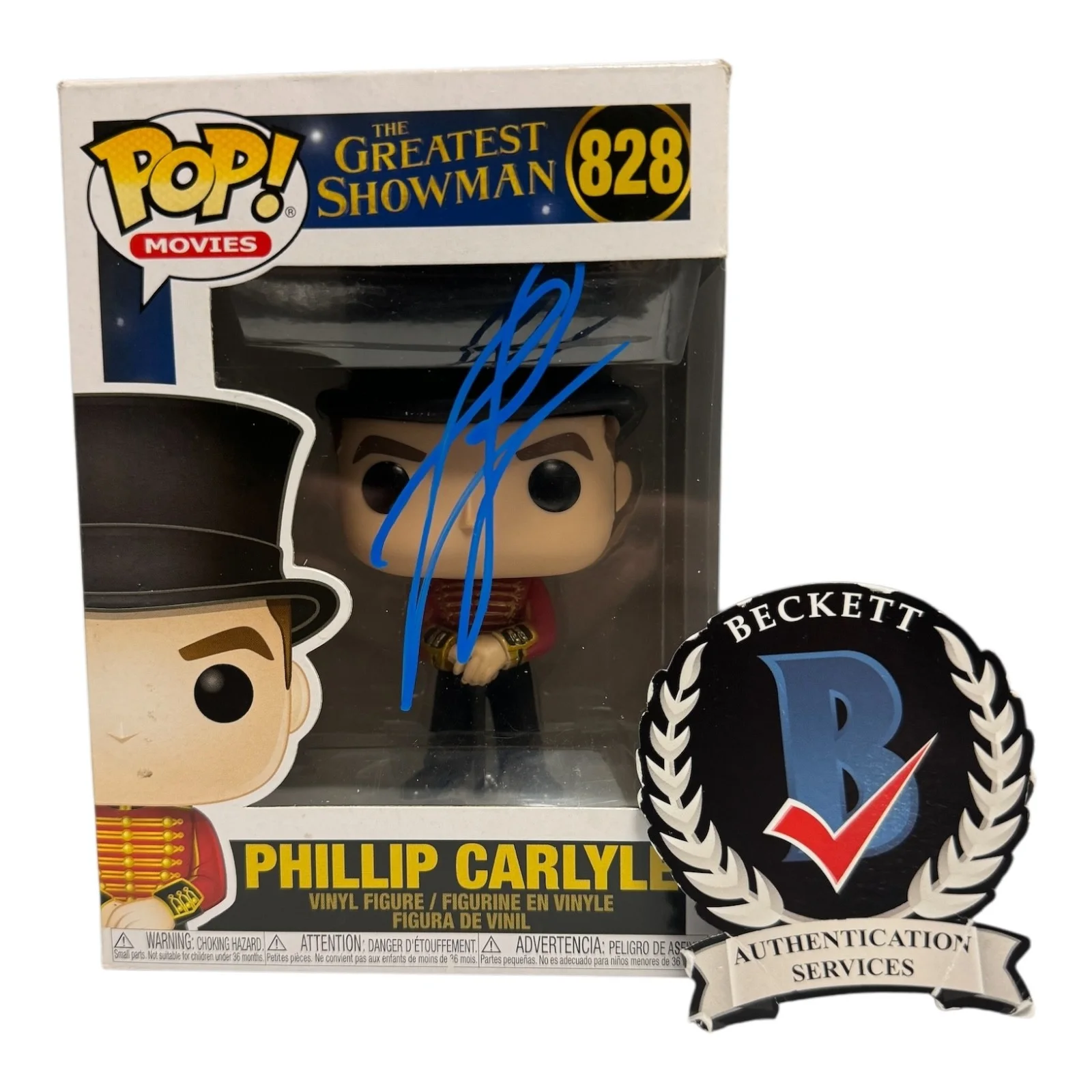 Zac Efron — Zac Efron Signed Autograph Funko Pop 828 The Greatest Showman Beckett BAS