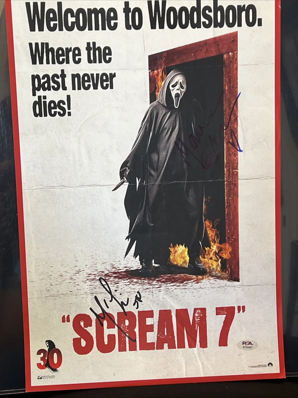 Matthew Lillard @ Mckenna Grace — Matthew Lillard & Mckenna Grace Signed 12x18 Scream 7 Movie Poster PSA/DNA LOA