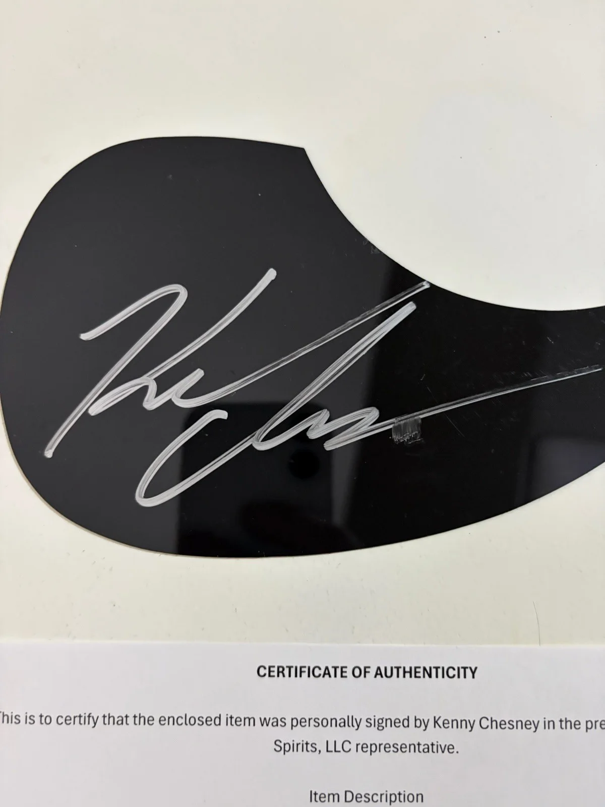 Kenny Chesney Country Music Signed Autograph Acoustic Guitar Pickguard w/ COA, изображение 2