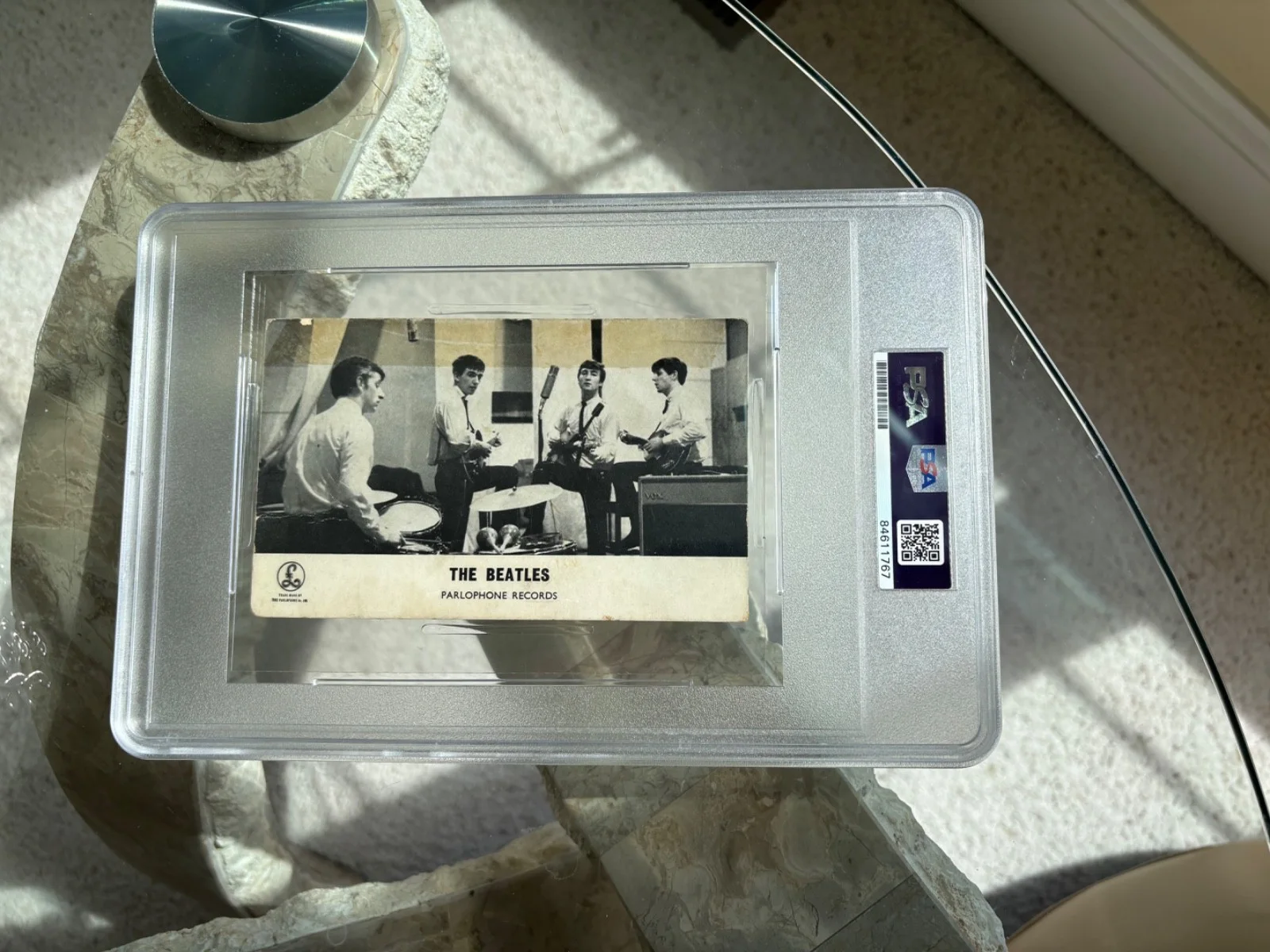 🔥 Paul McCartney & Ringo Starr BEATLES Signed Autograph Postcard PSA 9 Mint! 🔥, image 3