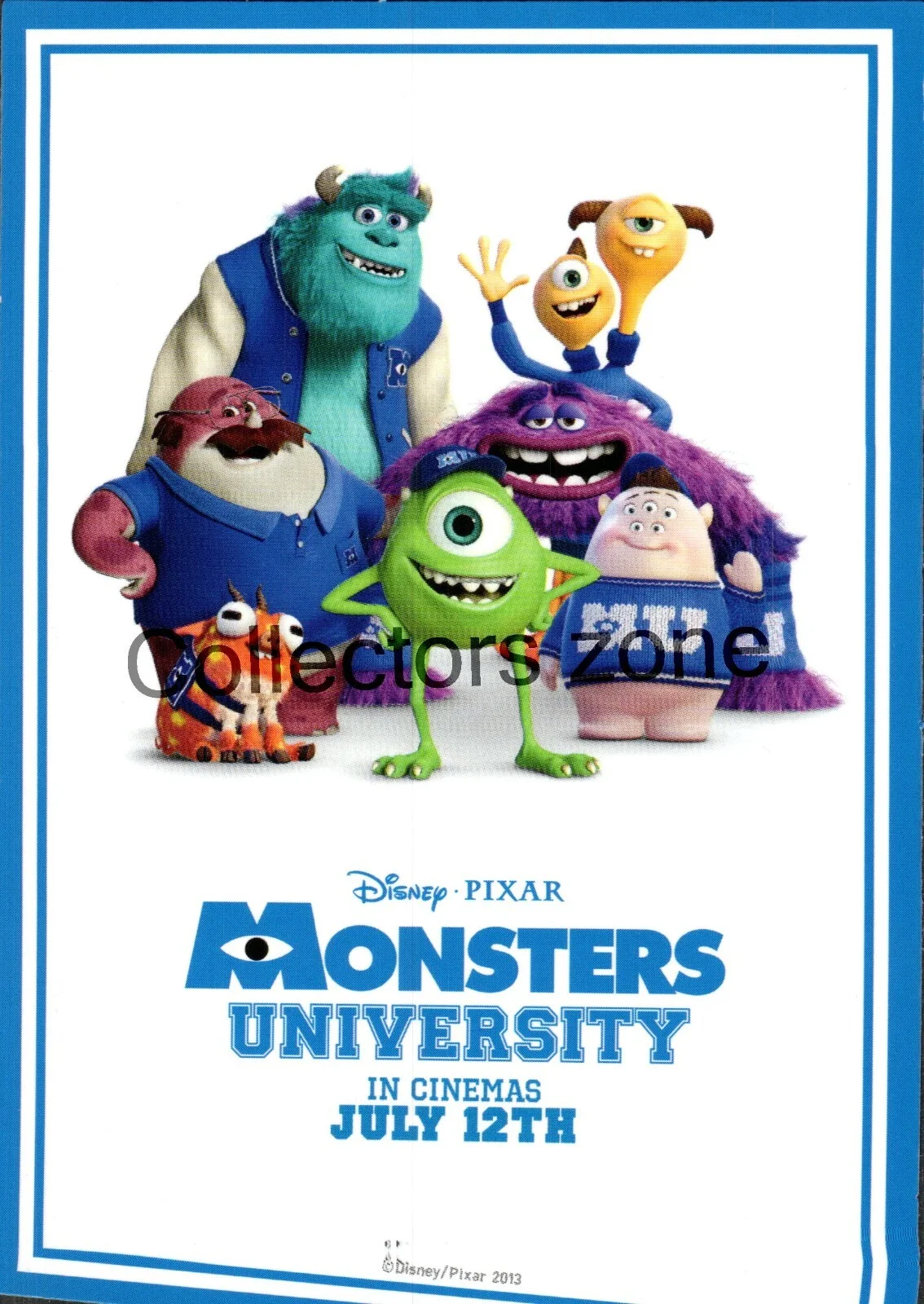 Film Monsters University Advertising lobby Card Sulley 2 sided 5x4 inch, изображение 2