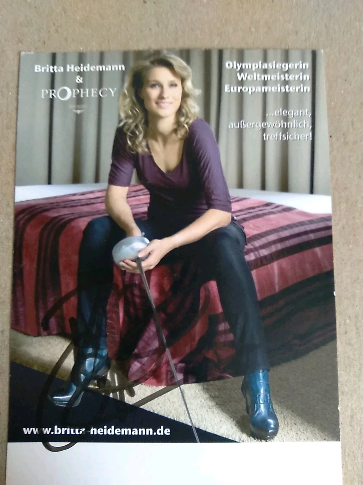 Brita Heidemann German Fencer Autographed Signed 6x4 Flyer, image 2