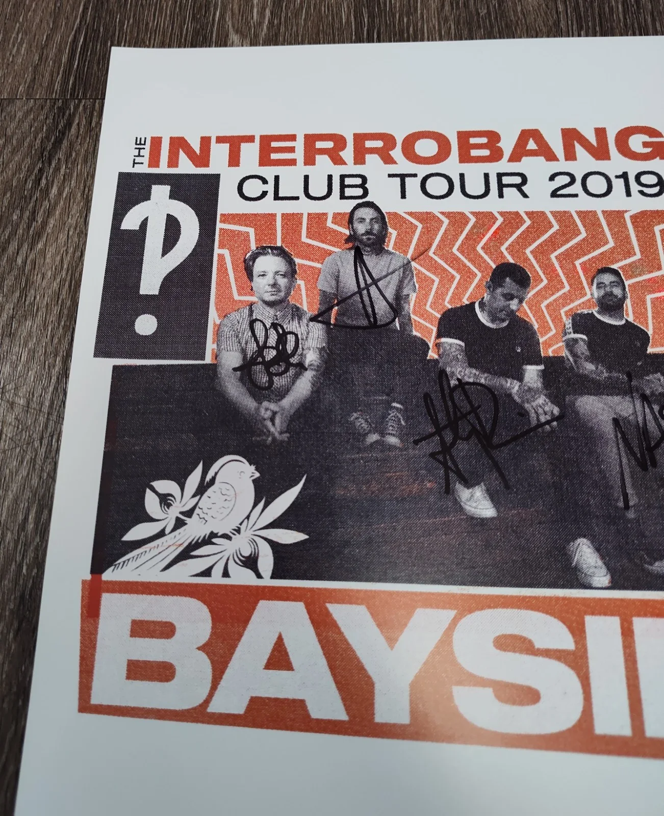 Signed Bayside Tour Poster The Interrobang Club Tour 2019 VIP Exclusive New, изображение 2