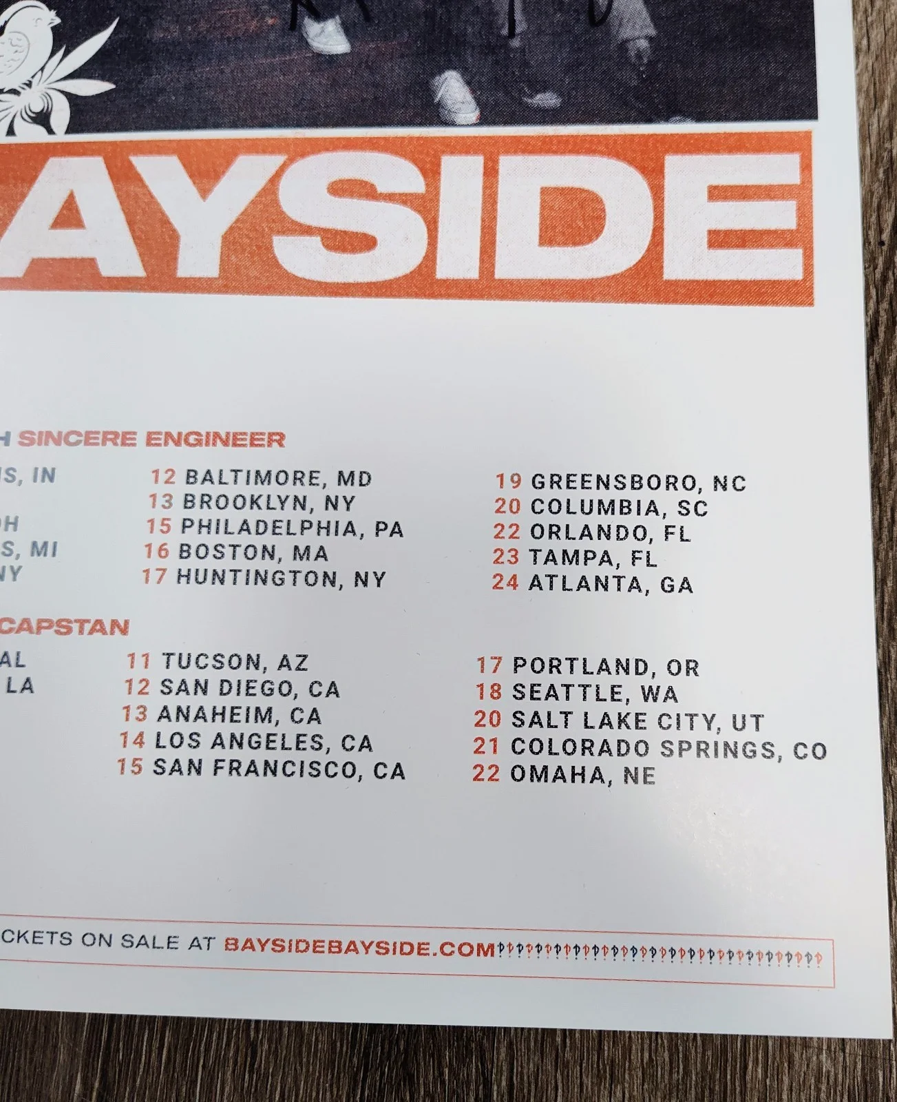 Signed Bayside Tour Poster The Interrobang Club Tour 2019 VIP Exclusive New, изображение 5