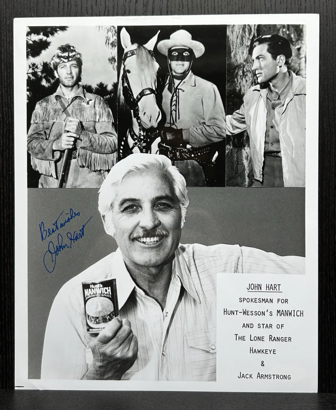 John Hart — JOHN HART HAND SIGNED 8x10 PHOTO Original Autograph JSA COA Manwich, Lone Ranger, изображение 2