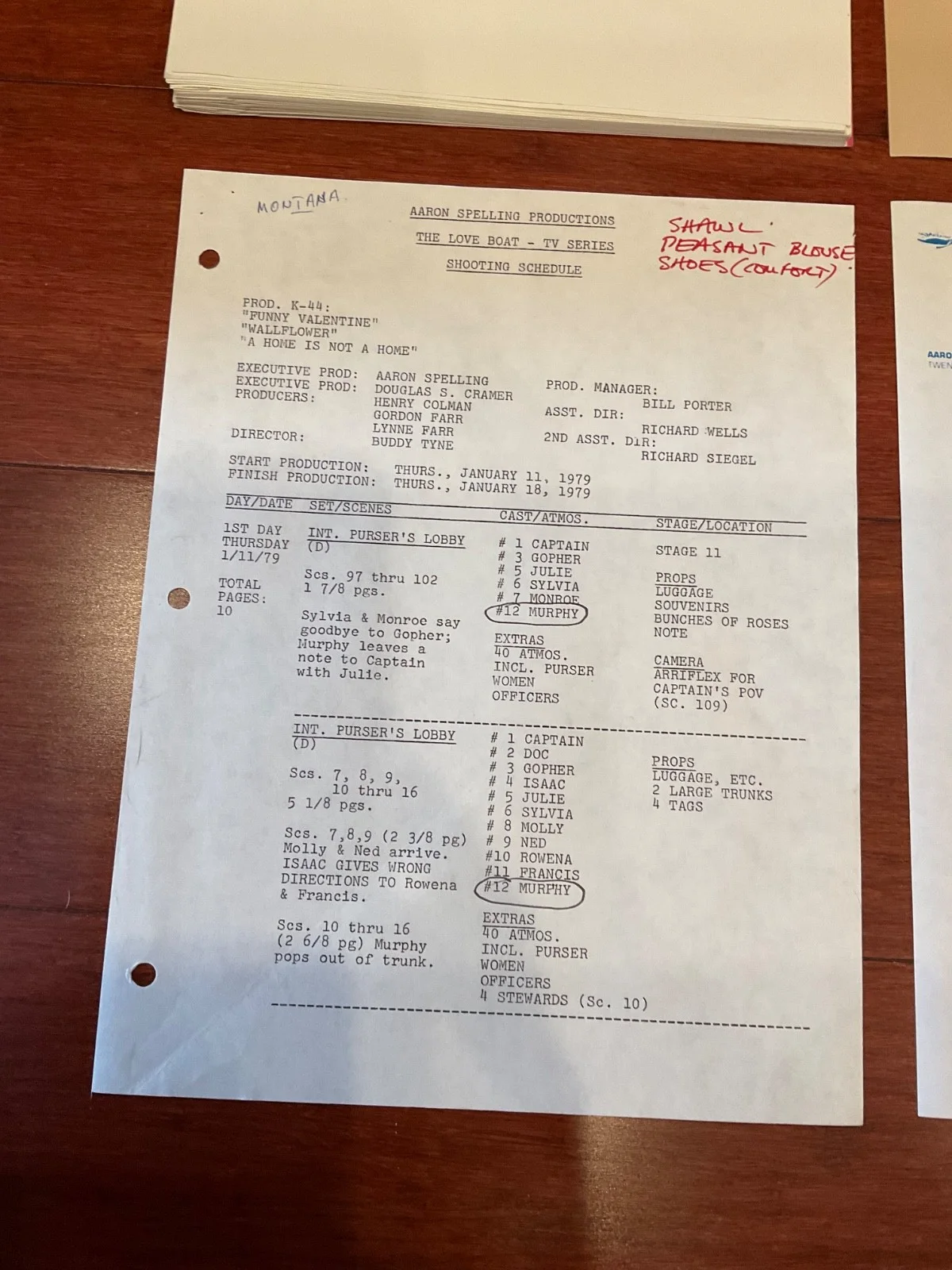 Original actress’s archive script + AARON SPELLING signed letter THE LOVE BOAT, image 4