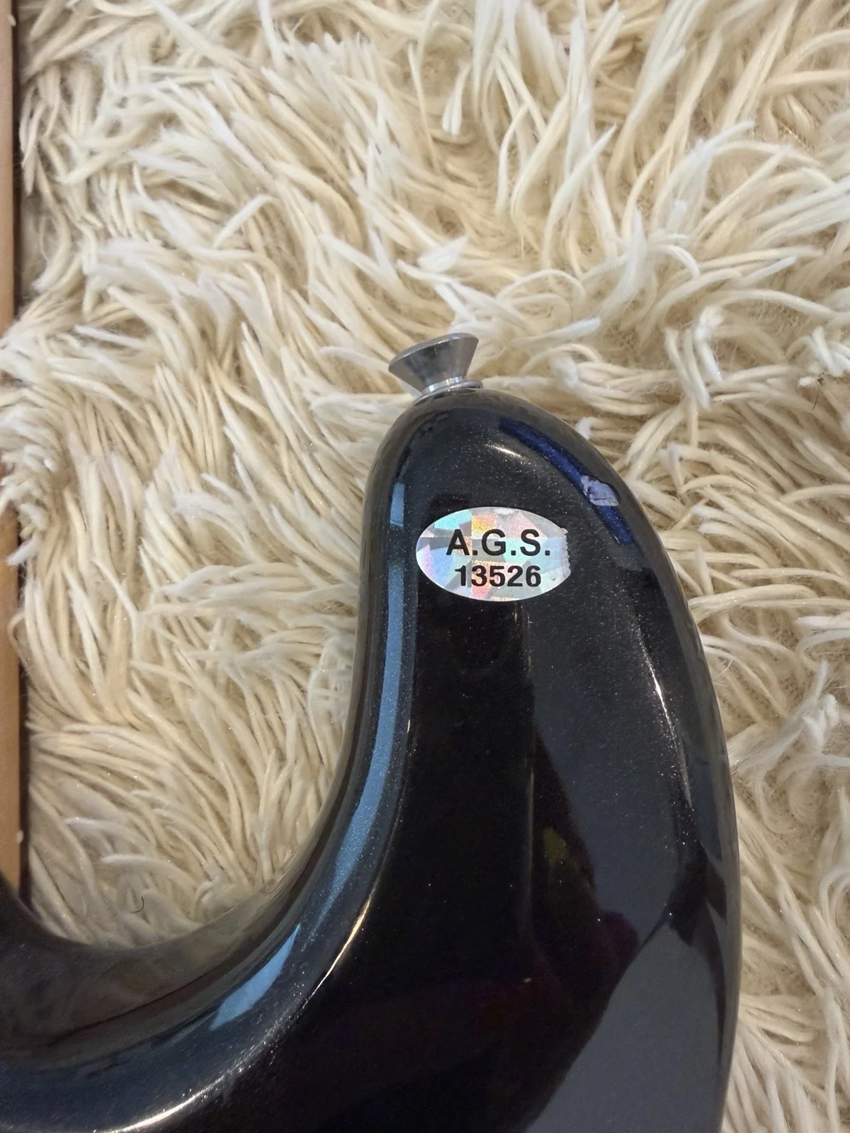 Autographed U2 Fender Black Electric Guitar A.G.S. Authentication., image 3