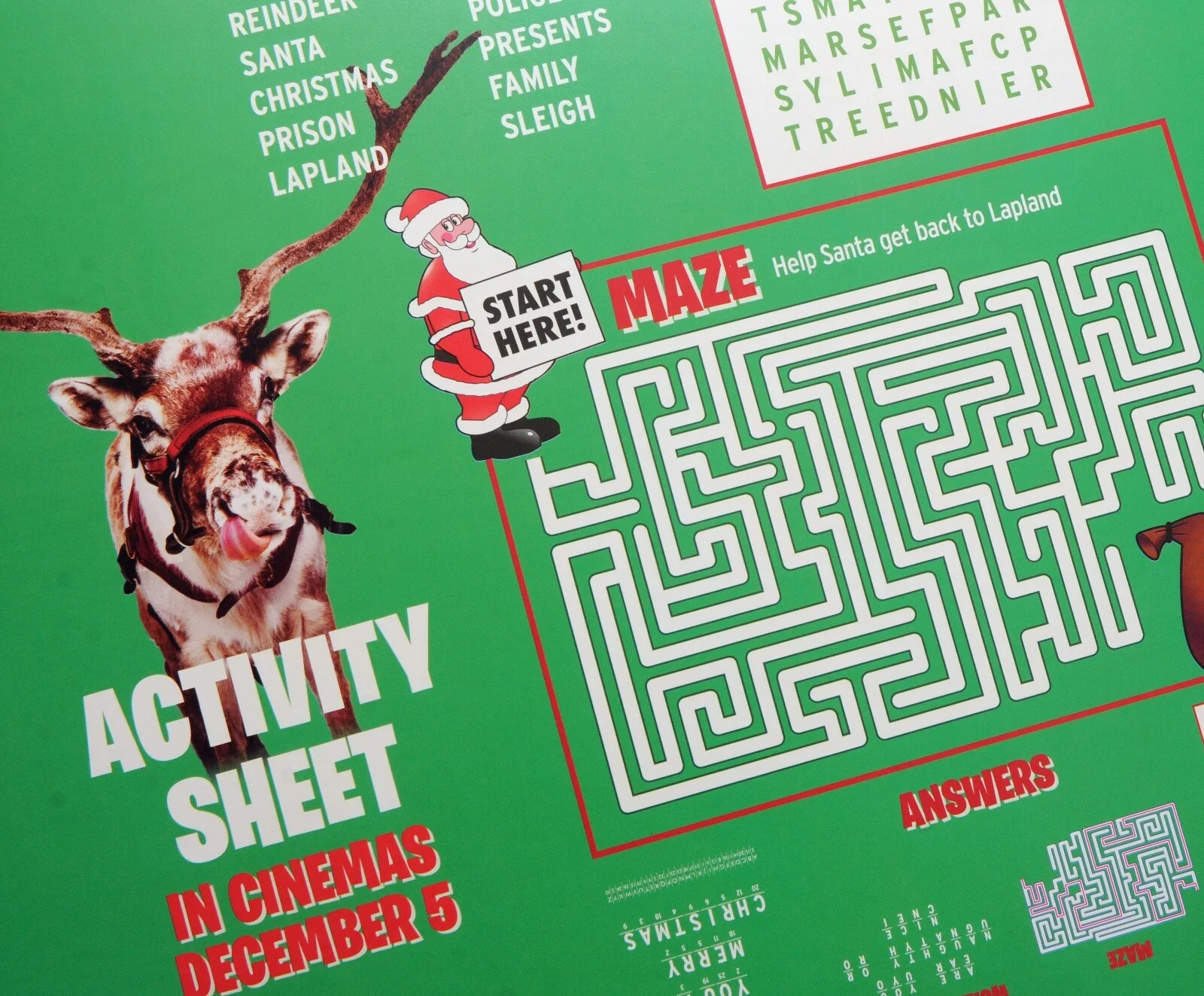 GET SANTA FILM POSTERS ACTIVITY SHEETS X 3 - RAFE SPALL JIM BROADBENT, image 4