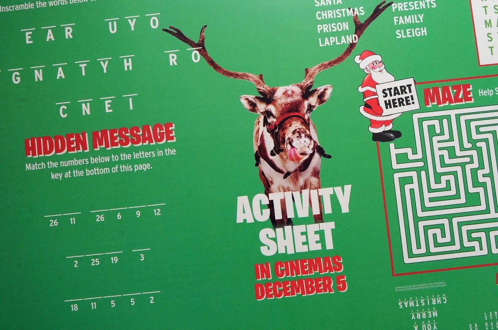 GET SANTA FILM POSTERS ACTIVITY SHEETS X 3 - RAFE SPALL JIM BROADBENT, image 5