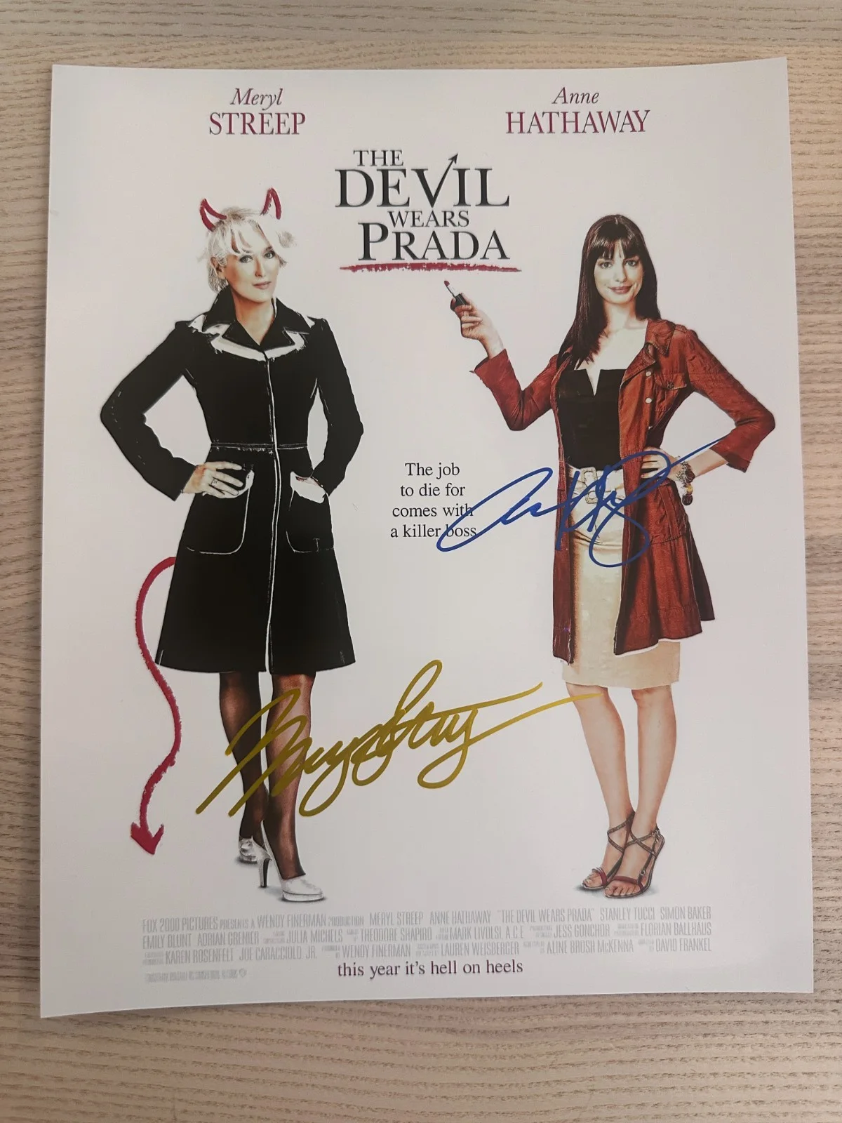 Anne Hathaway and Meryl Streep — The Devil Wear Prada Signed Movie Photo 11x17